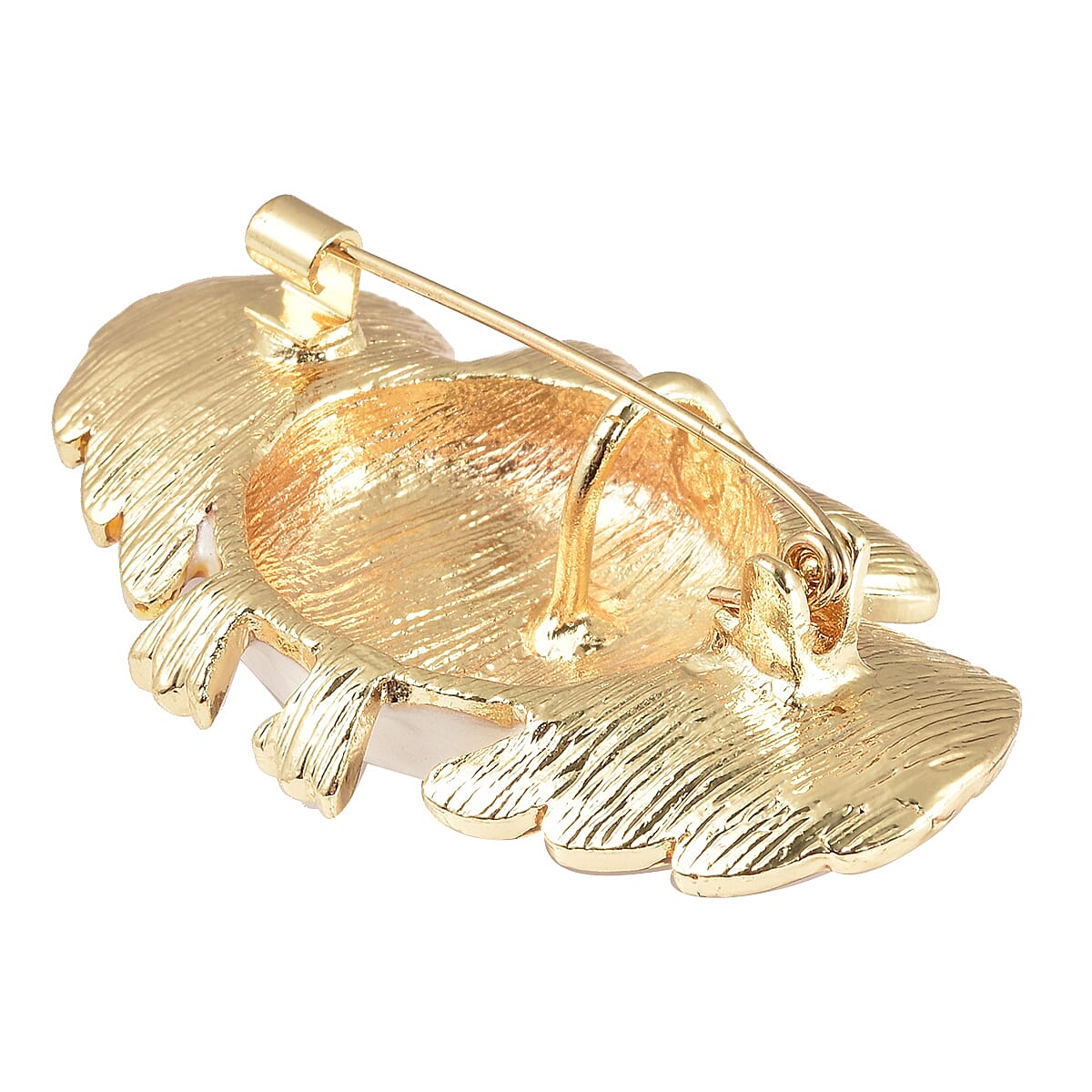 Black and Champagne Austrian Crystal Enamelled  Owl Brooch Cum Pendant in Yellow Gold Tone