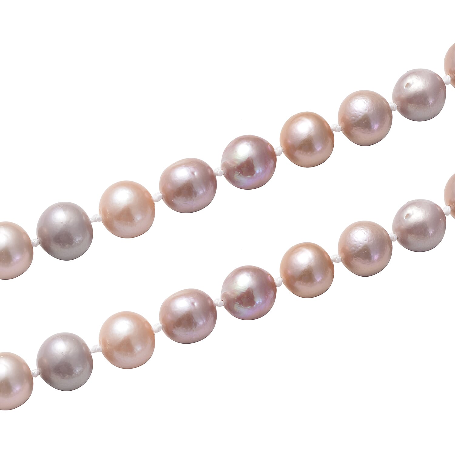 Multi Colour Edison Pearl Enamelled Necklace (Size - 20) with Magnetic Lock in Sterling Silver, Silver Wt. 5.00 Gms