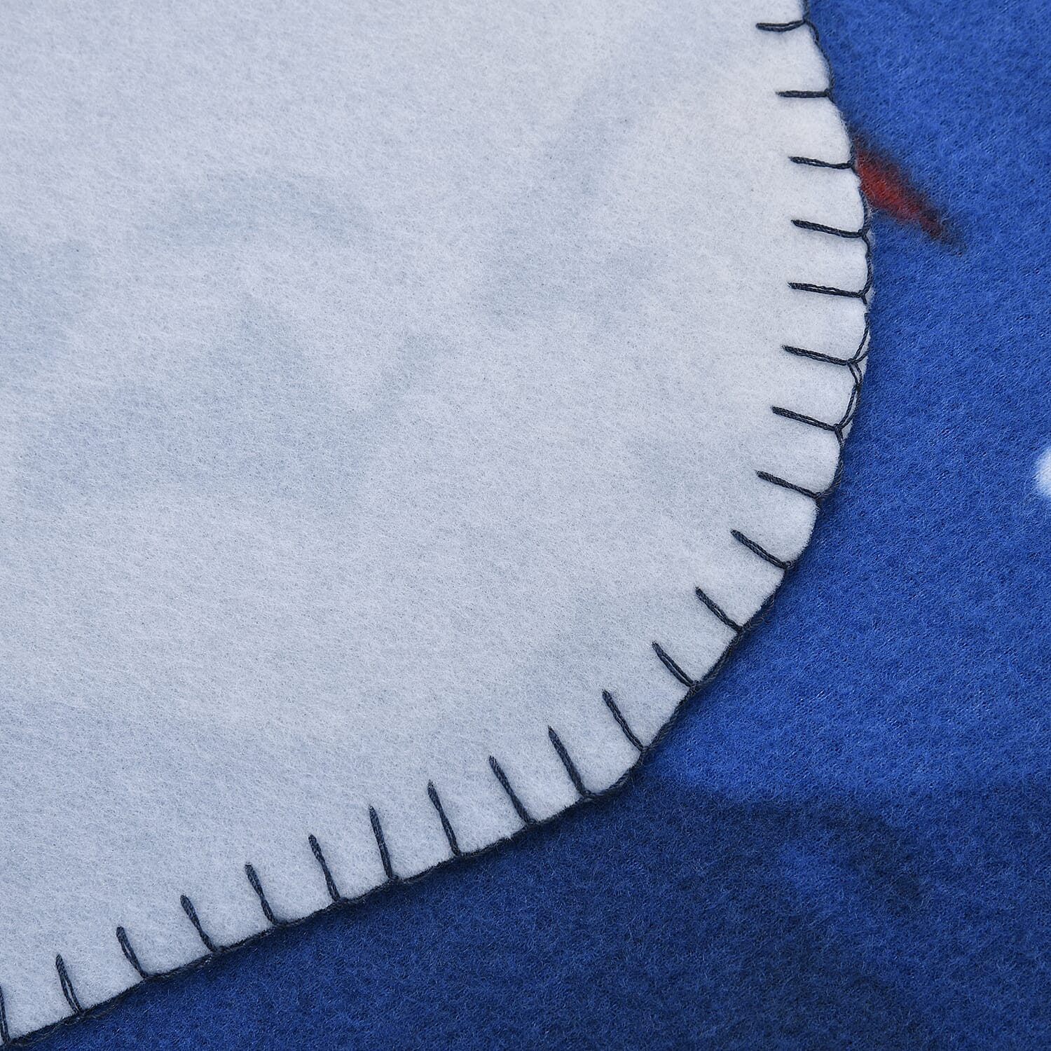 TJC Christmas Snowman Pattern Throw Blanket (Size 170X130 Cm) - Blue and Multi