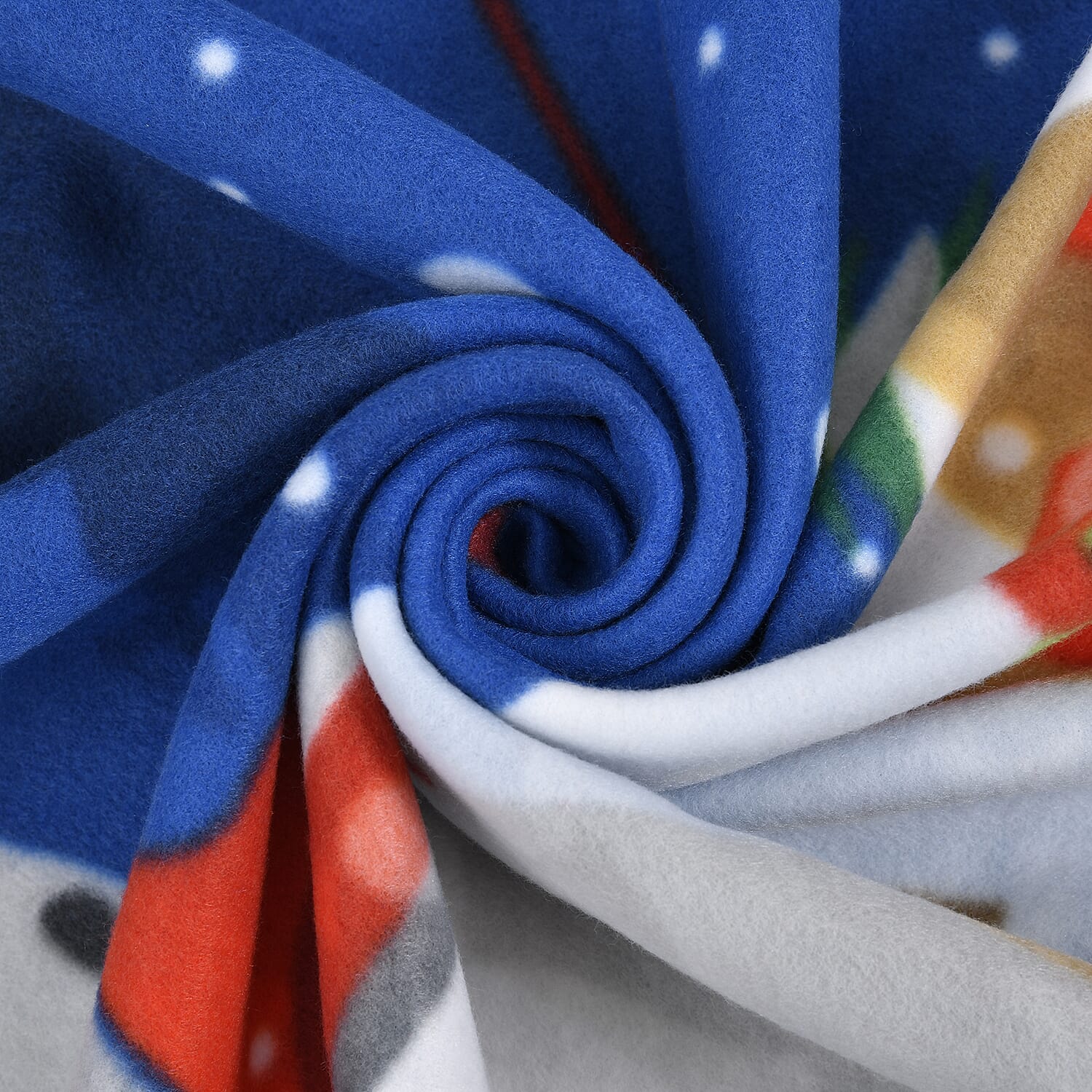 TJC Christmas Snowman Pattern Throw Blanket (Size 170X130 Cm) - Blue and Multi