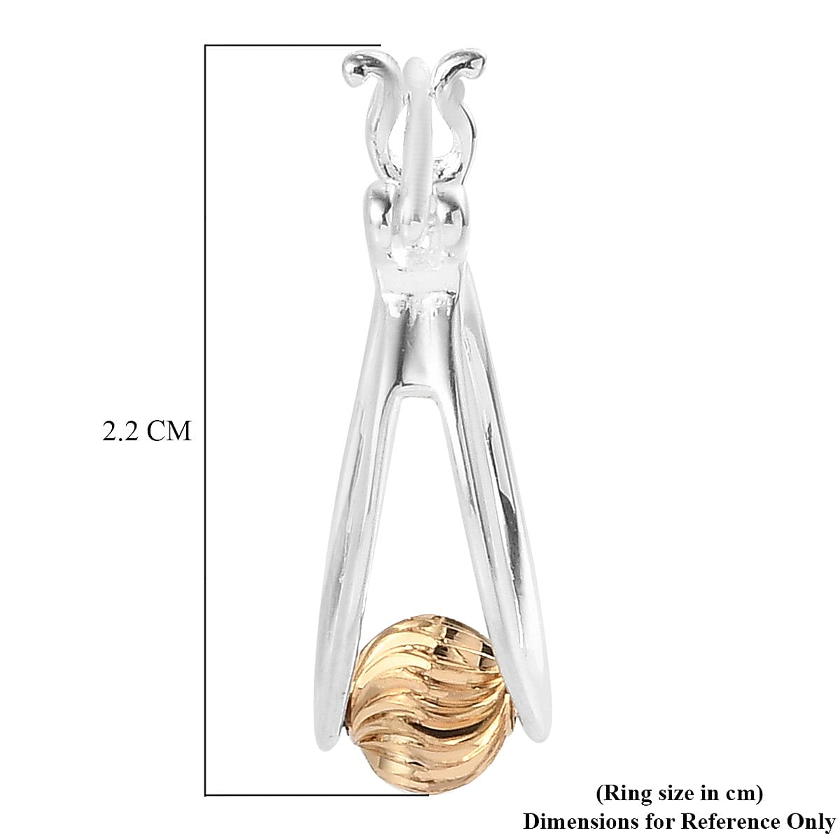 Platinum & Yellow Gold Overlay Sterling Silver Earrings (with Clasp)