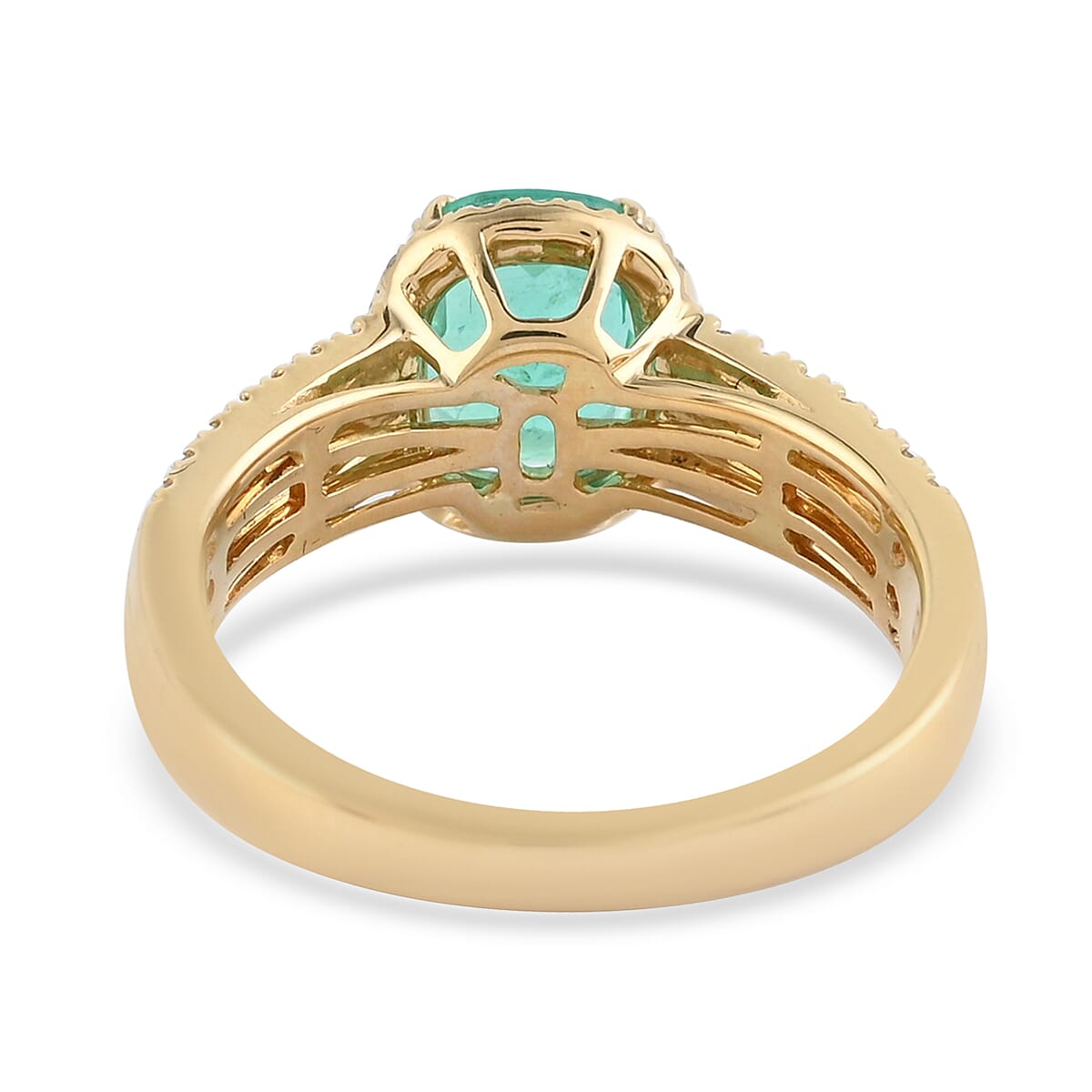 ILIANA 18K Yellow Gold AAA Boyaca Colombian Emerald and Diamond (SI/G-H) Ring 2.15 Ct, Gold wt 5.46 Gms