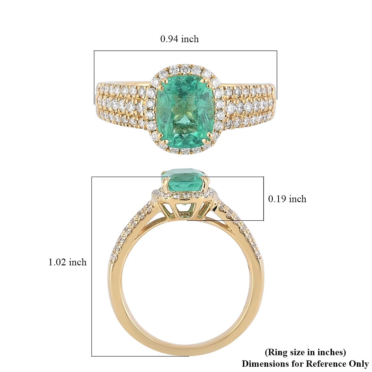 ILIANA 18K Yellow Gold AAA Boyaca Colombian Emerald and Diamond (SI/G-H) Ring 2.15 Ct, Gold wt 5.46 Gms