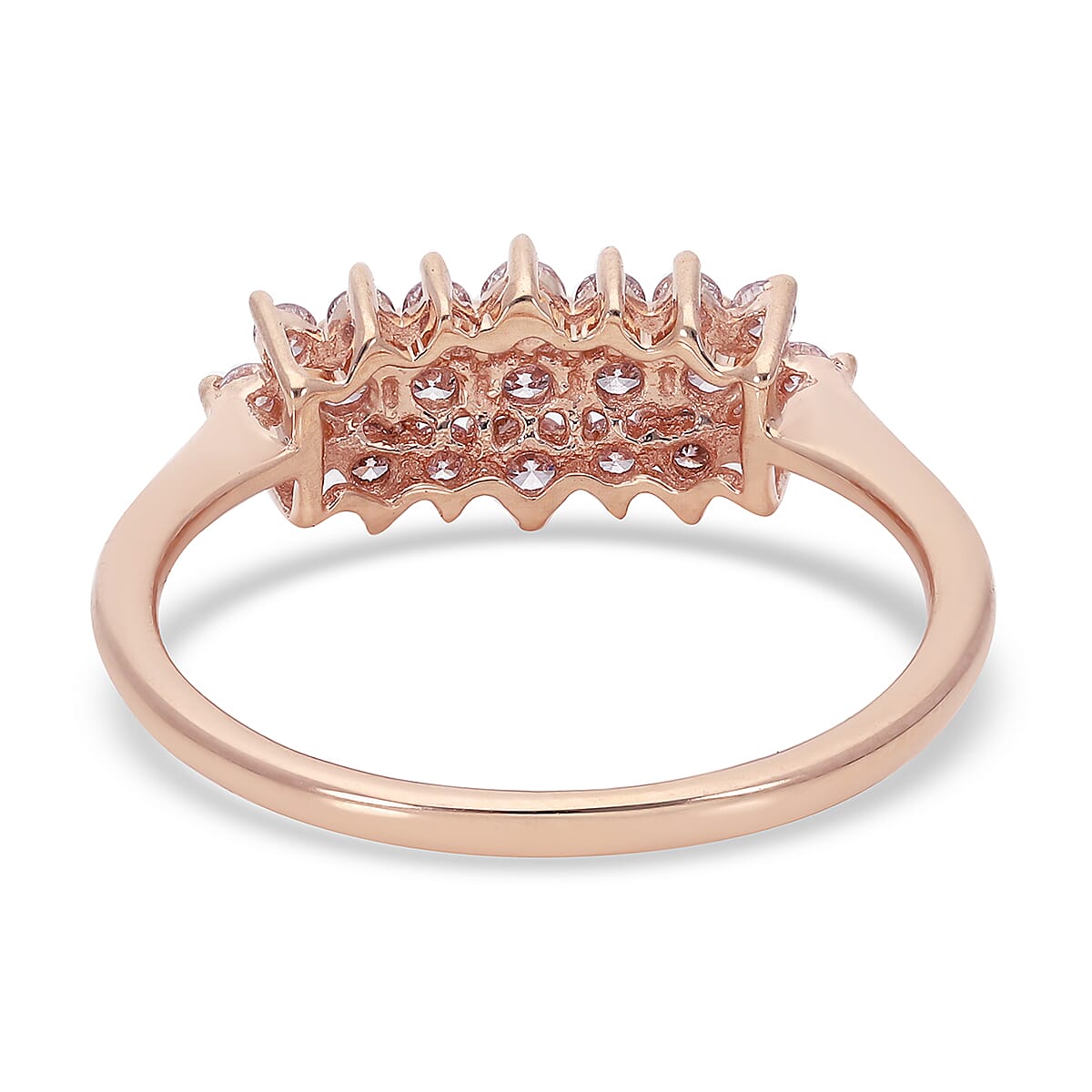 9K Rose Gold Diamond Cluster Ring 0.50 Ct.