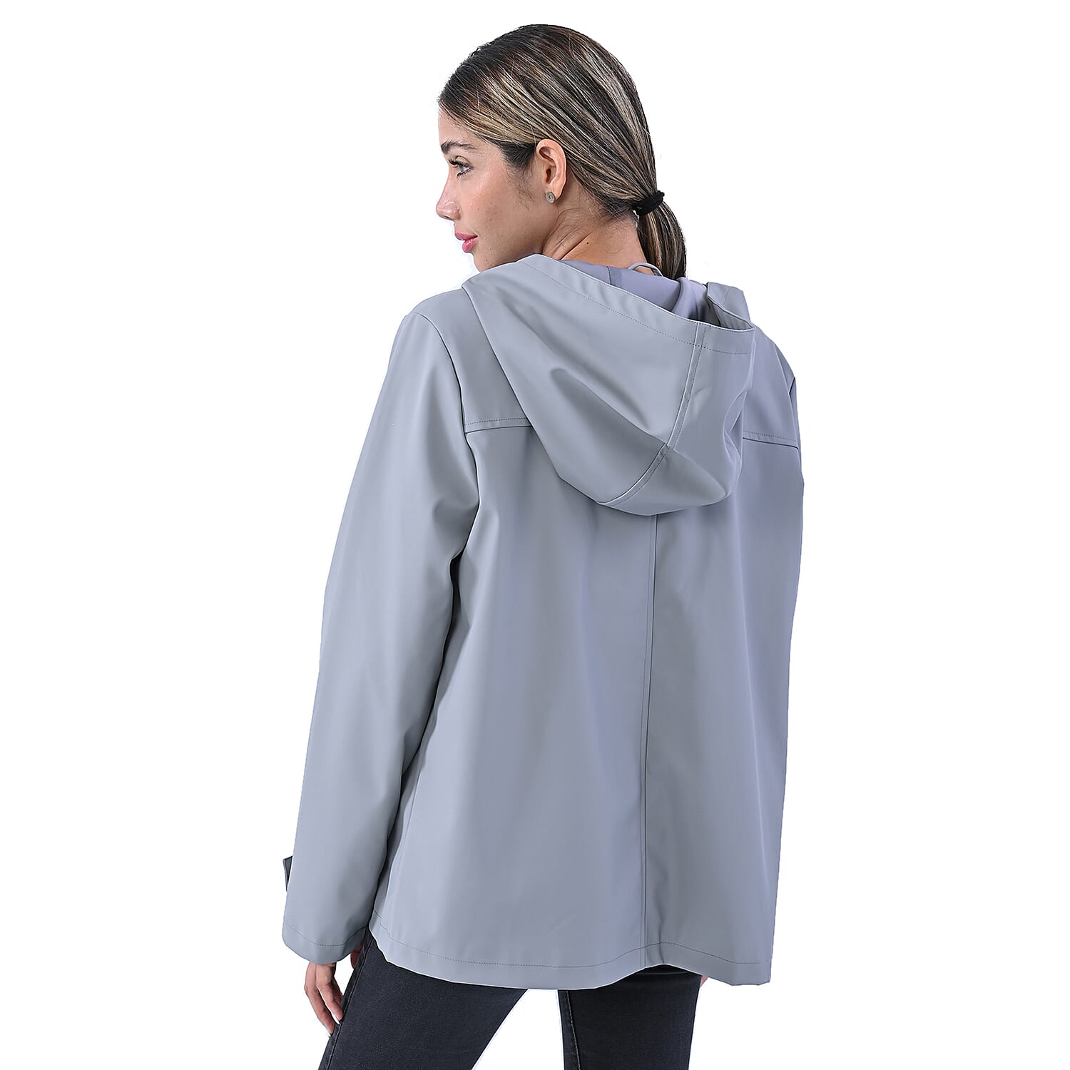 LA MAREY Water Resistant Hoodie Jacket in Grey (Size M, 12-14)