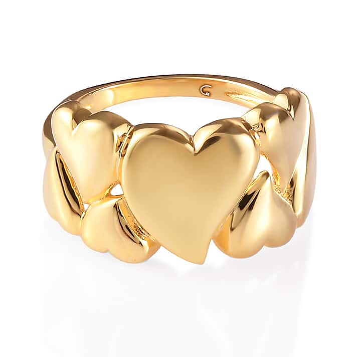 RACHEL GALLEY Heart Ring in Yellow Gold Plated Sterling Silver