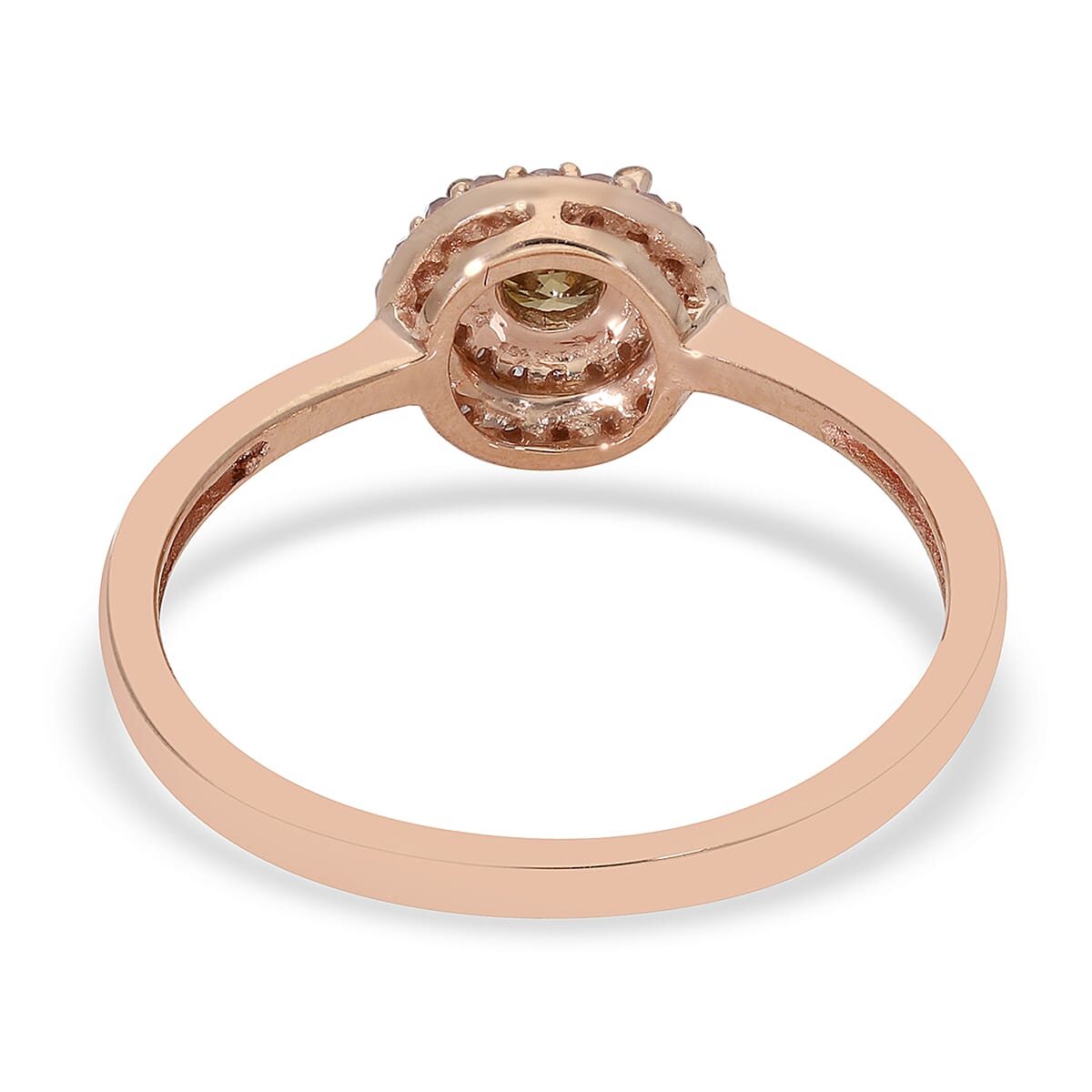 9K Rose Gold Natural Champagne & Pink Diamond Ring 0.50 Ct.