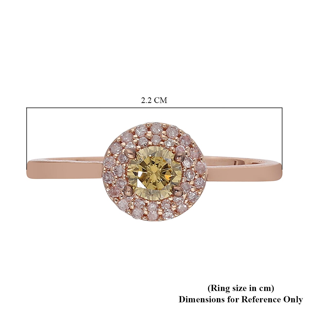 9K Rose Gold Natural Champagne & Pink Diamond Ring 0.50 Ct.