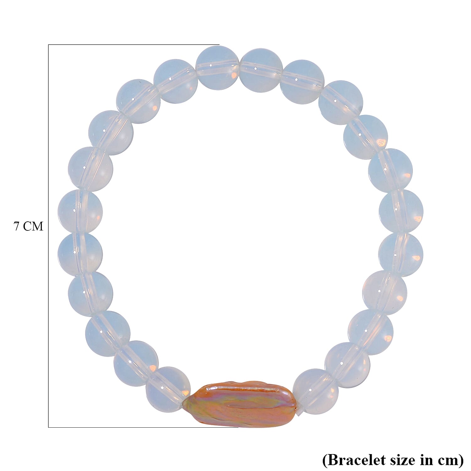 Multi Colour Keshi Pearl & Opalite Stretchable Bracelet (Size - 6 - 6.5) 73.00 Ct. Multi Colour Keshi Pearl & Opalite Stretchable Bracelet (Size - 6 - 6.5) 73.00 Ct.