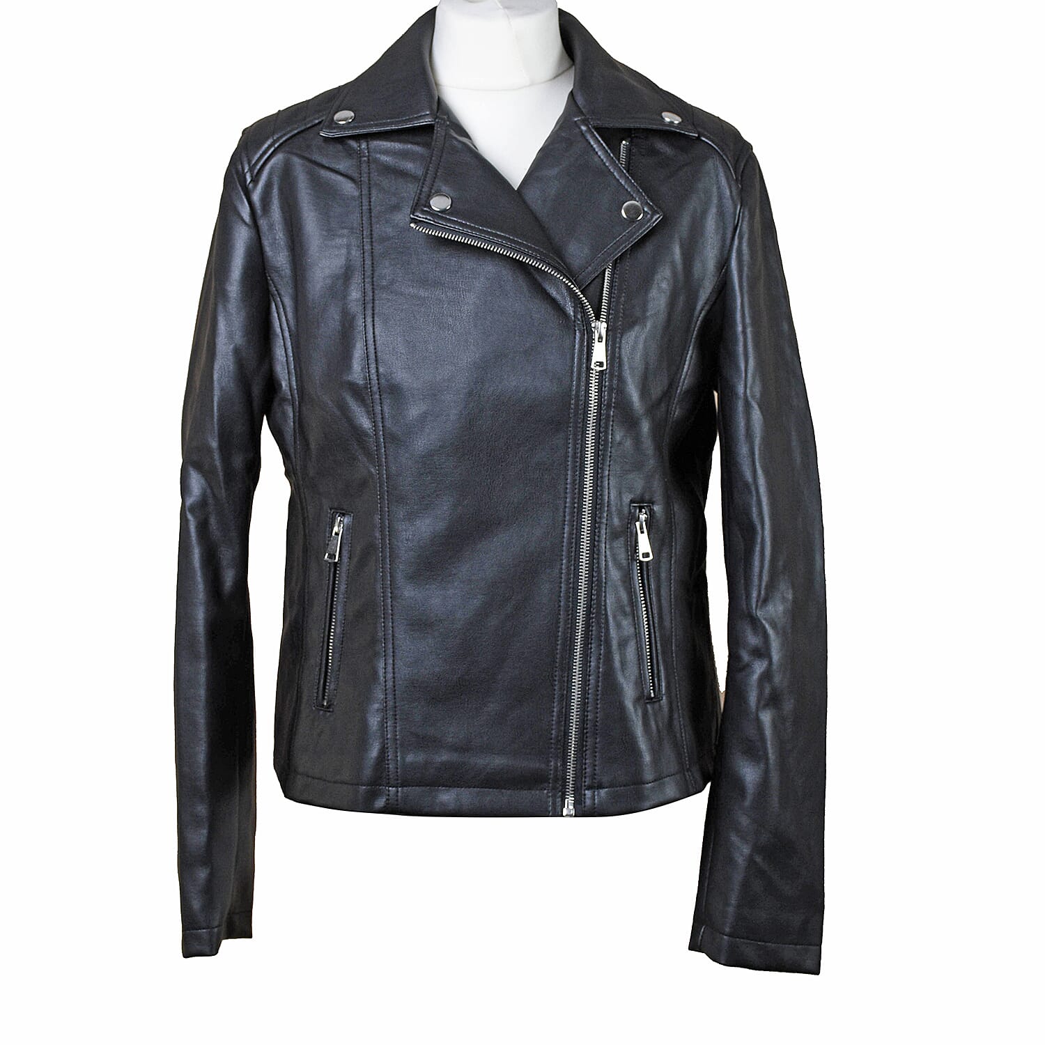 TAMSY Faux Leather Biker Style Jacket - XL (20-22) - Bust 48in CB 23in