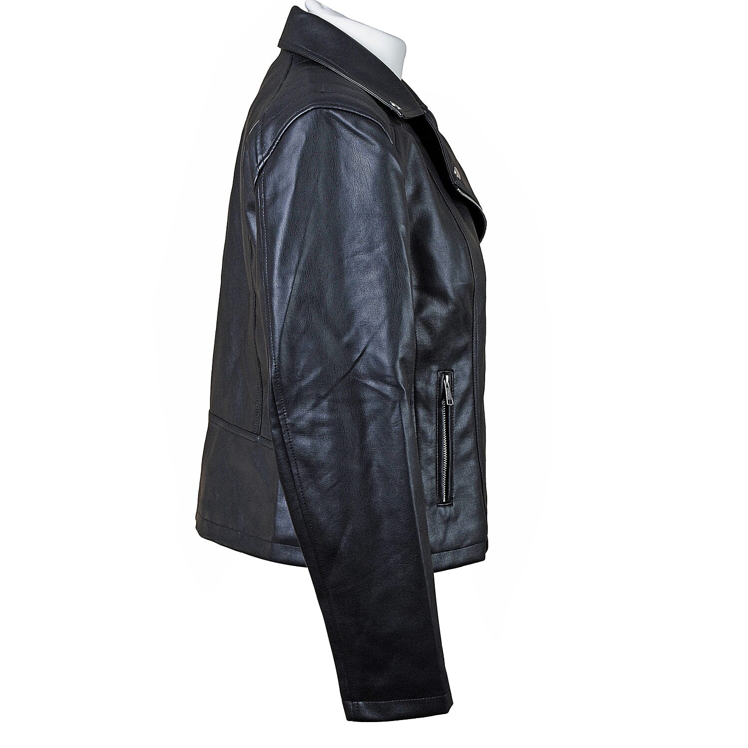 TAMSY Faux Leather Biker Style Jacket - XL (20-22) - Bust 48in CB 23in