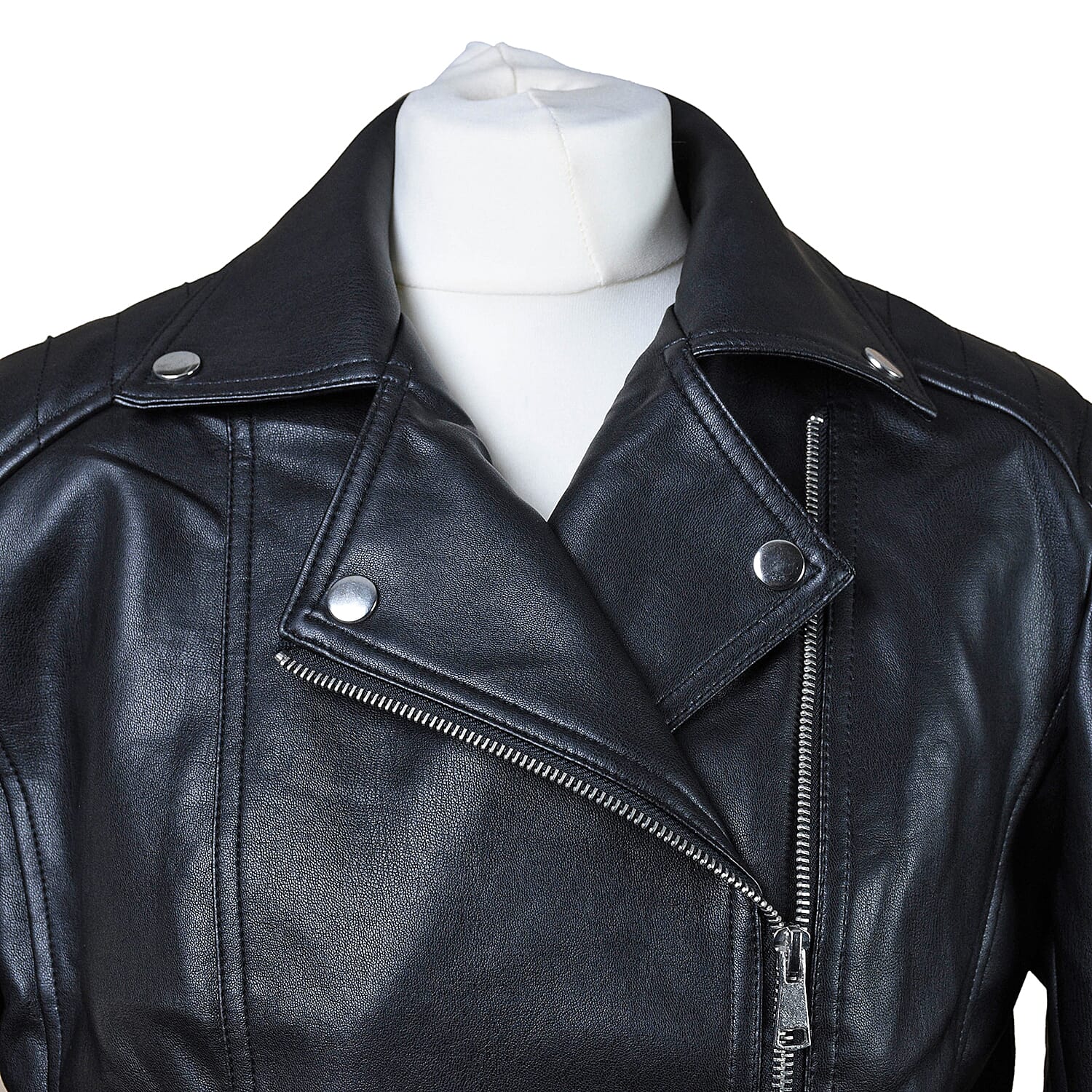 TAMSY Faux Leather Biker Style Jacket - XL (20-22) - Bust 48in CB 23in