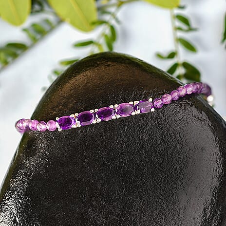 Amethyst Bracelet (Size 7.5) in Sterling Silver 10.66 Ct.