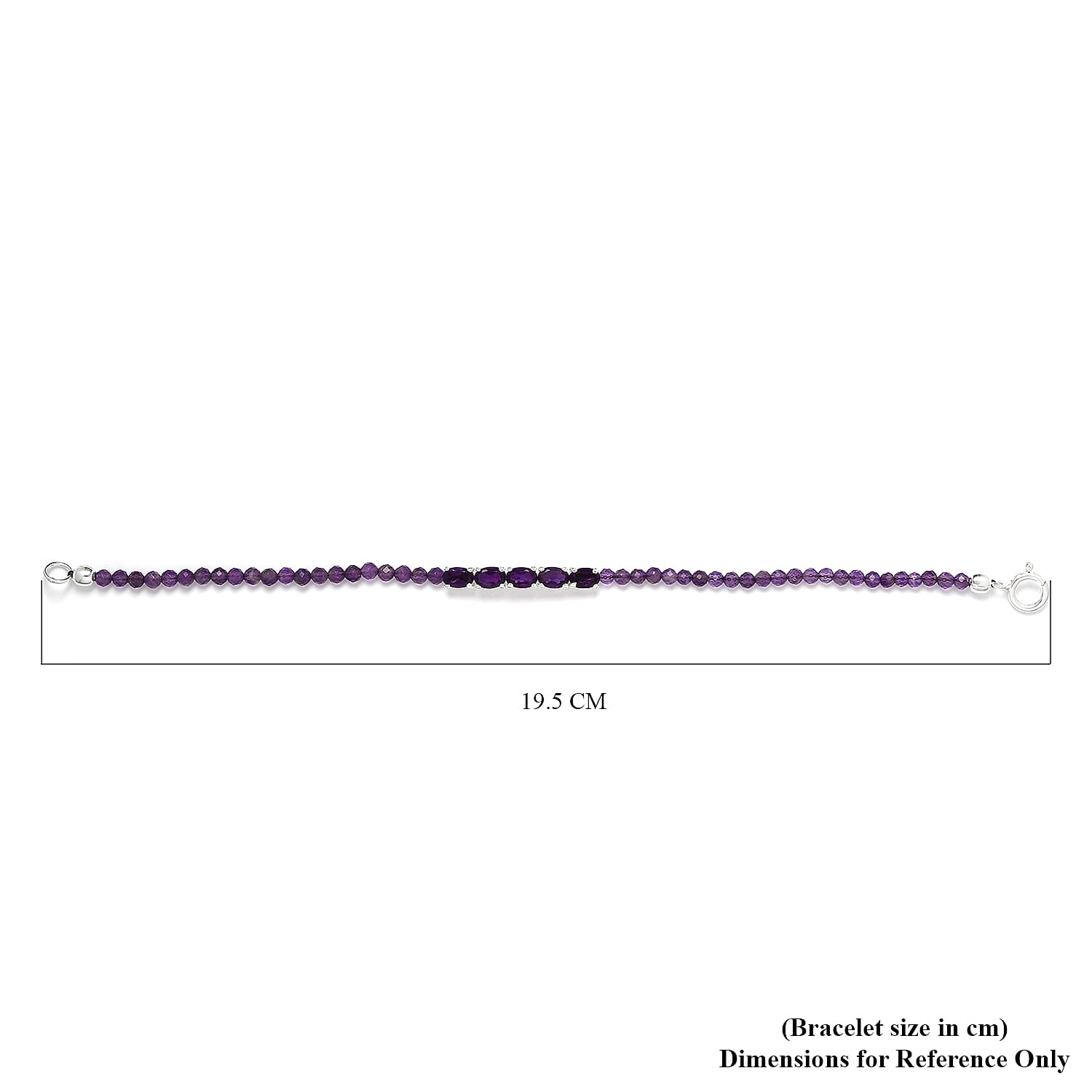 Amethyst Bracelet (Size 7.5) in Sterling Silver 10.66 Ct.