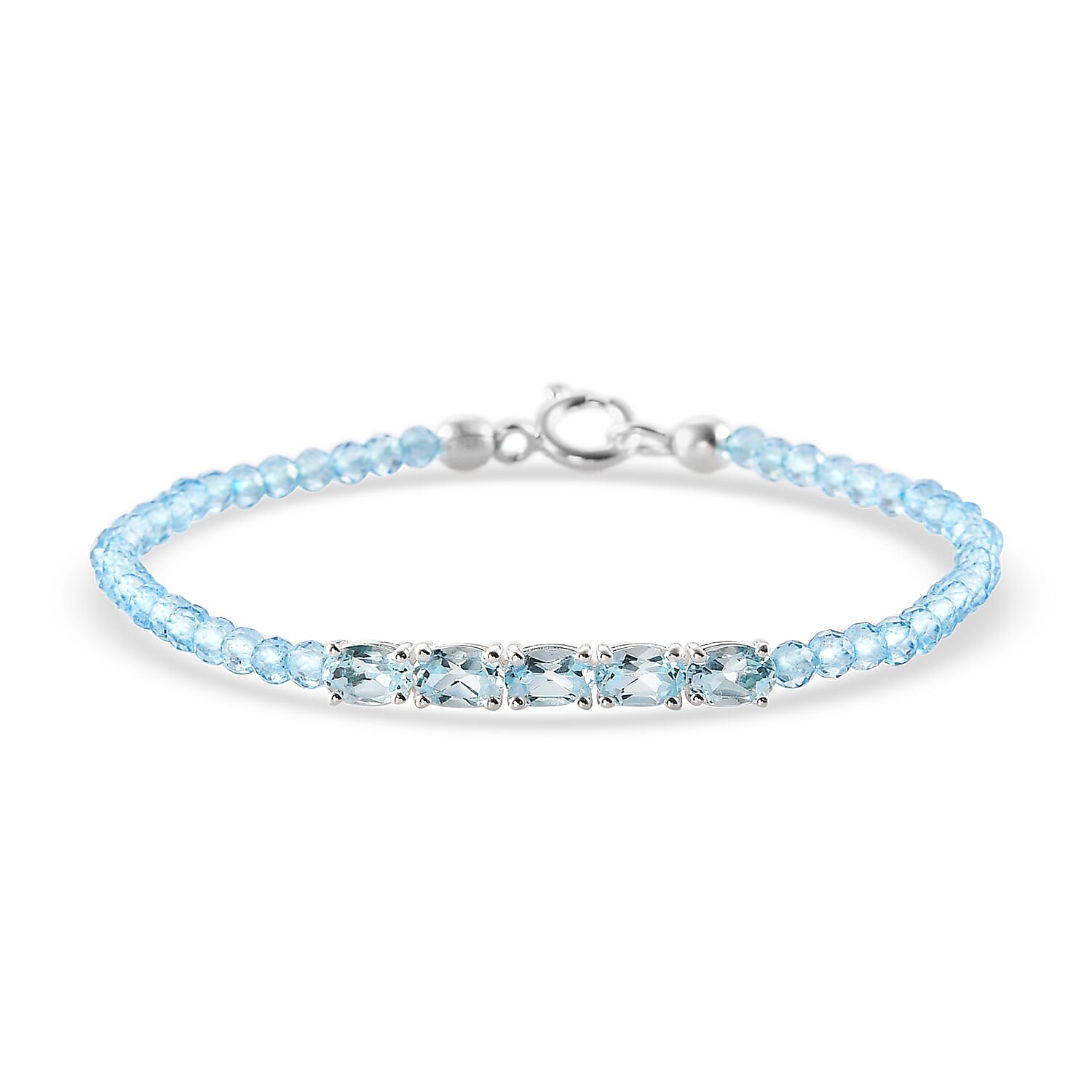 Sky Blue Topaz Bracelet (Size 7.5) in Sterling Silver 15.26 Ct.