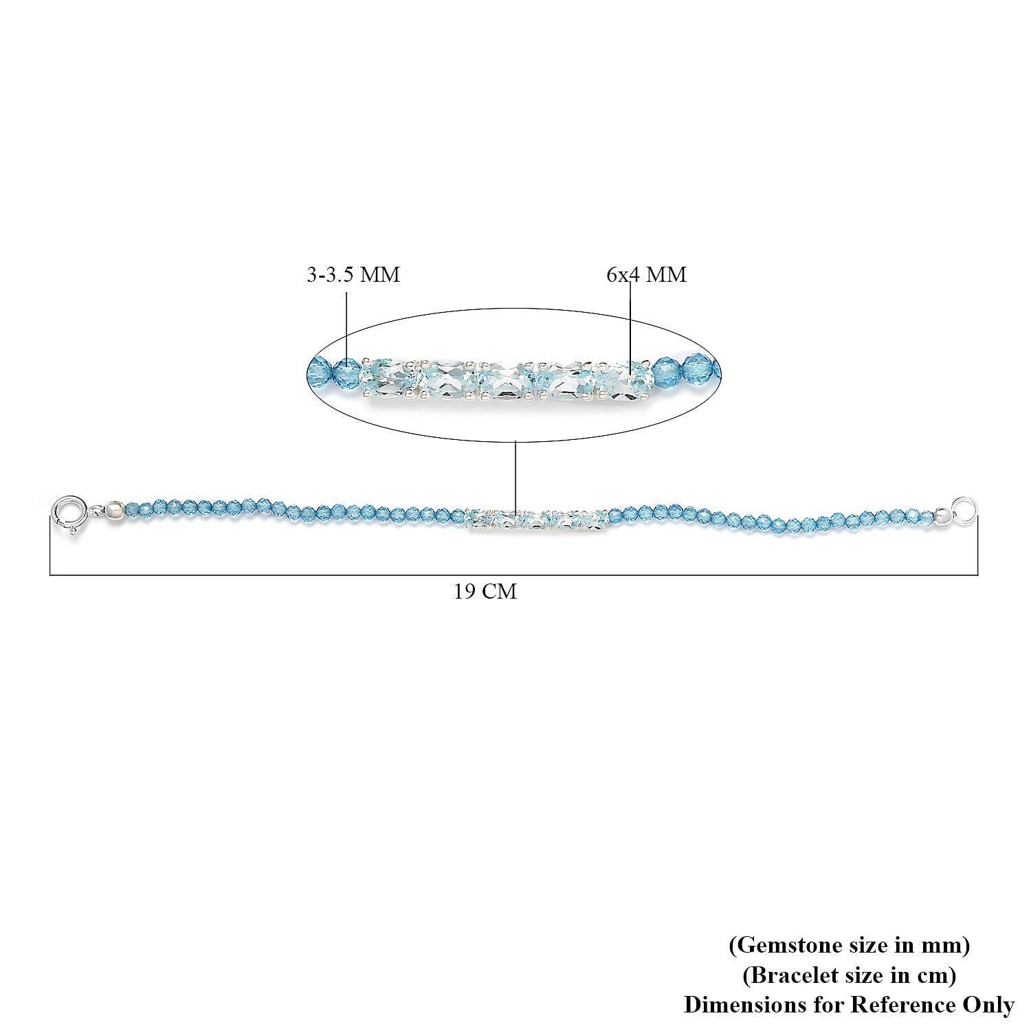 Sky Blue Topaz Bracelet (Size 7.5) in Sterling Silver 15.26 Ct.