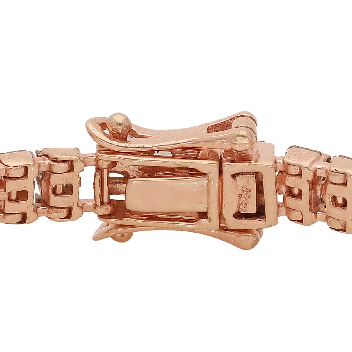 Close Out Deal- Natural Champagne Diamond Bracelet (Size - 7.5) in 18K Rose Gold Vermeil Plated Sterling Silver 3.50 Ct, Silver Wt. 10.5 Gms