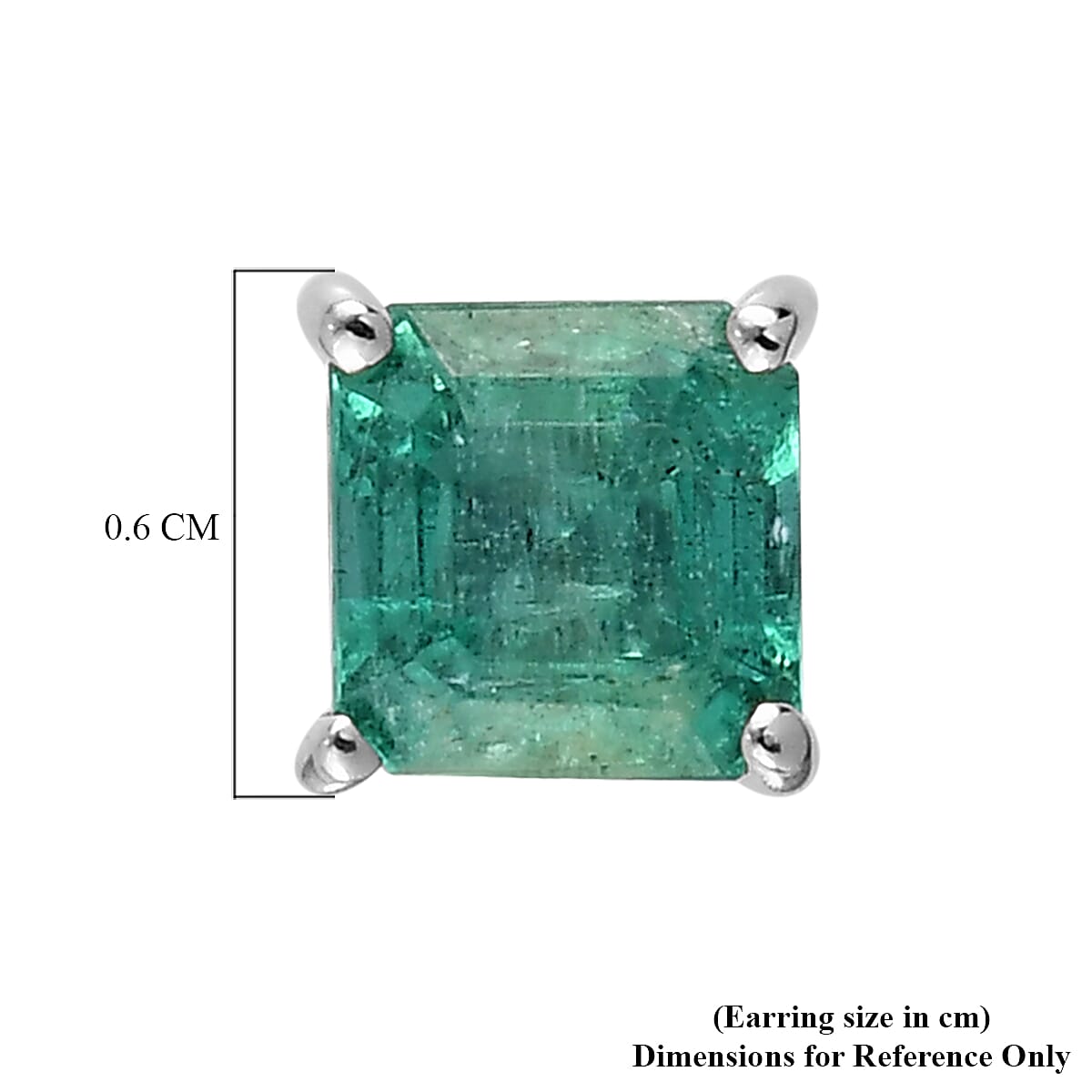 RHAPSODY 950 Platinum AAAA Zambian Emerald Stud Earrings (with Screw Back) 1.26 Ct.