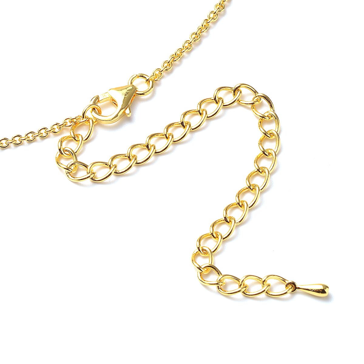 Lucy Q 3D Star Collection - Yellow Gold Overlay Sterling Silver Necklace (Size 20)