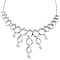 Lucy Q Open Tear Drop Collection - Freshwater Pearl Necklace (Size 16/18/20) in Rhodium Overlay Sterling Silver