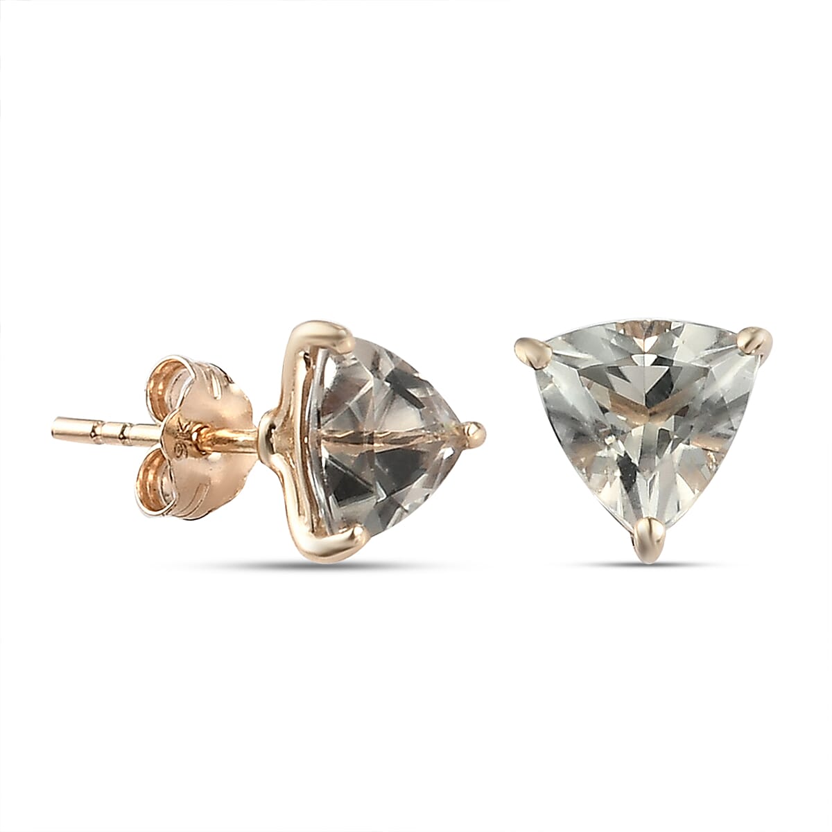 9K Yellow Gold AAA Turkizite Stud Earrings (with Push Back) 1.60 Ct.