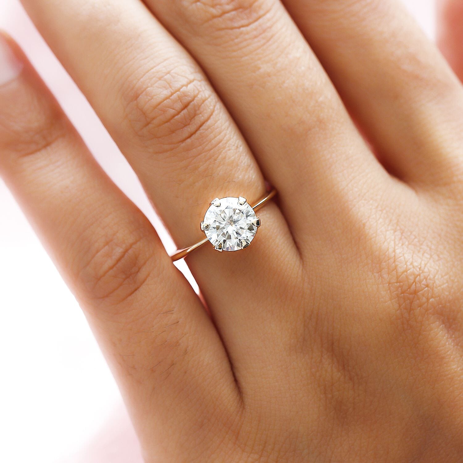 9K Gold Moissanite Solitaire Ring