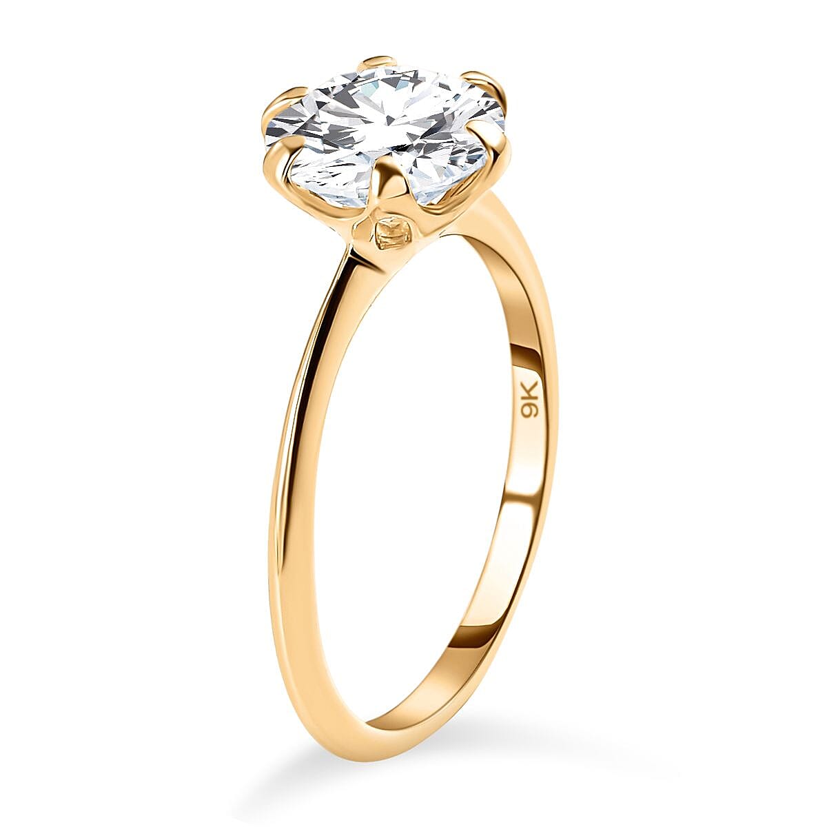 9K Gold Moissanite Solitaire Ring