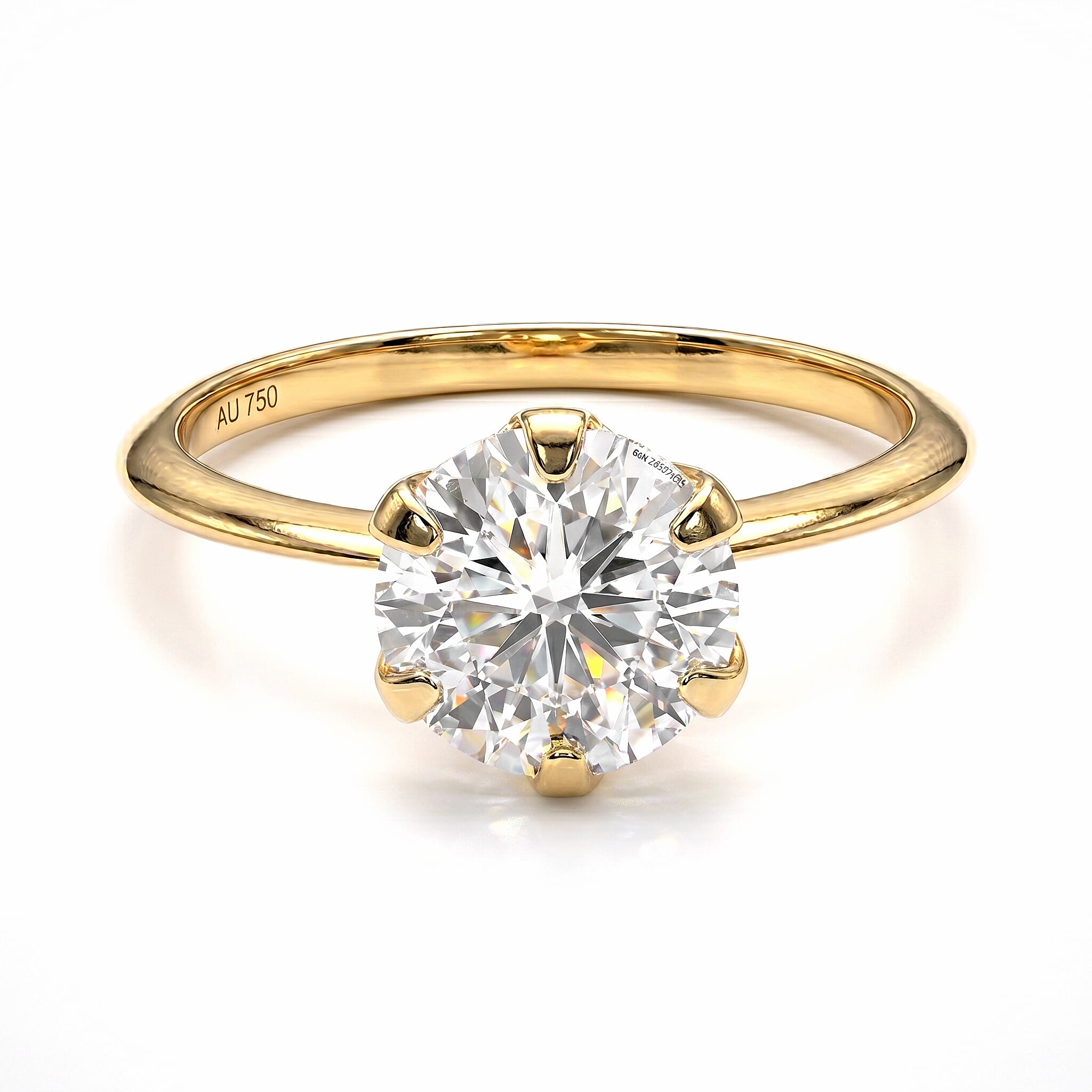 9K Gold Moissanite Solitaire Ring