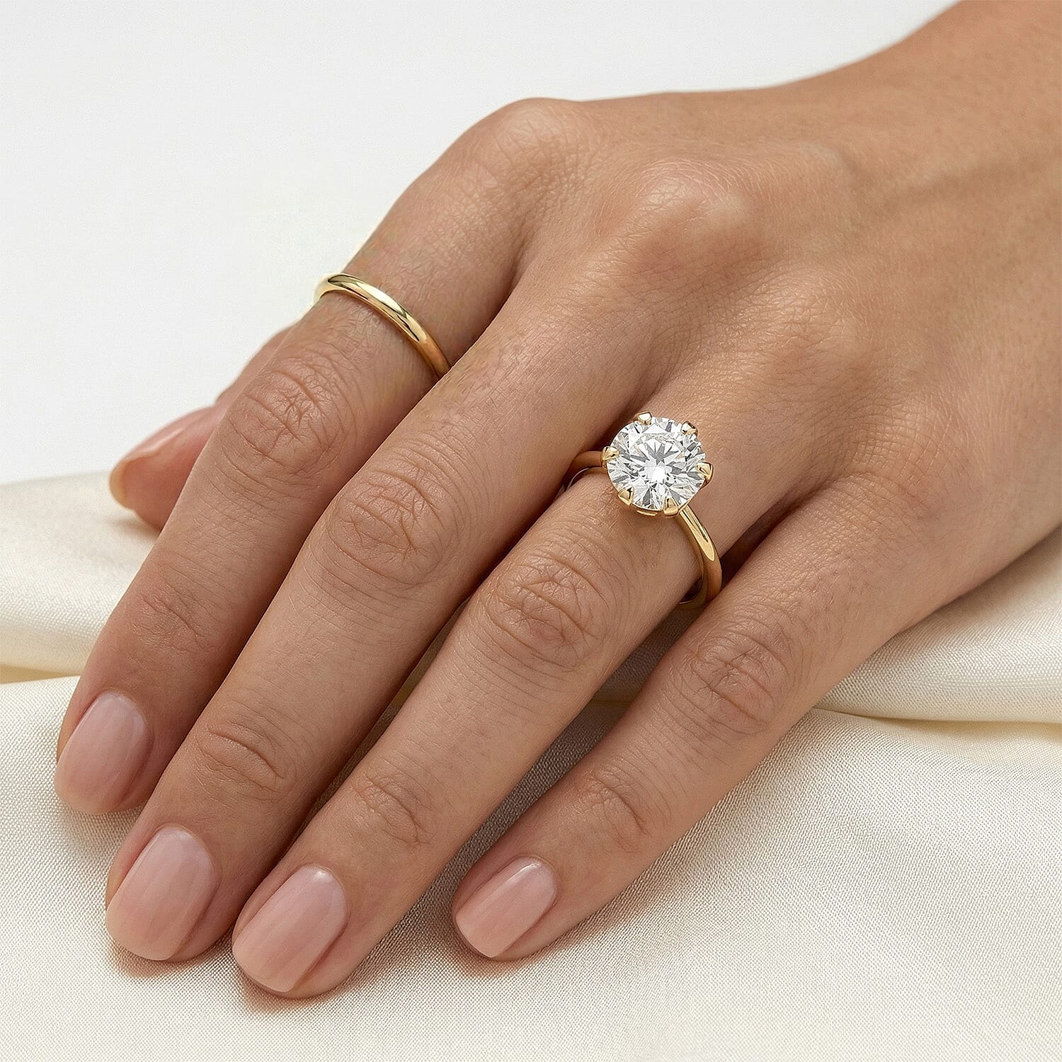 9K Gold Moissanite Solitaire Ring