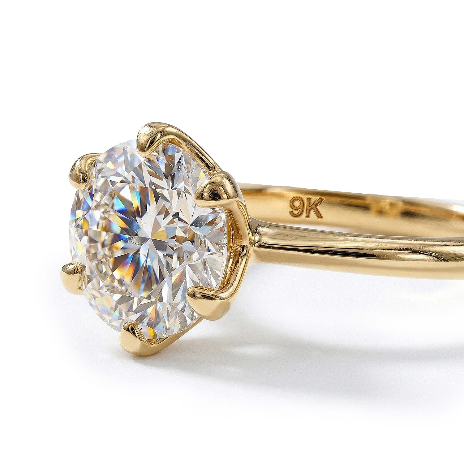 9K Gold Moissanite Solitaire Ring
