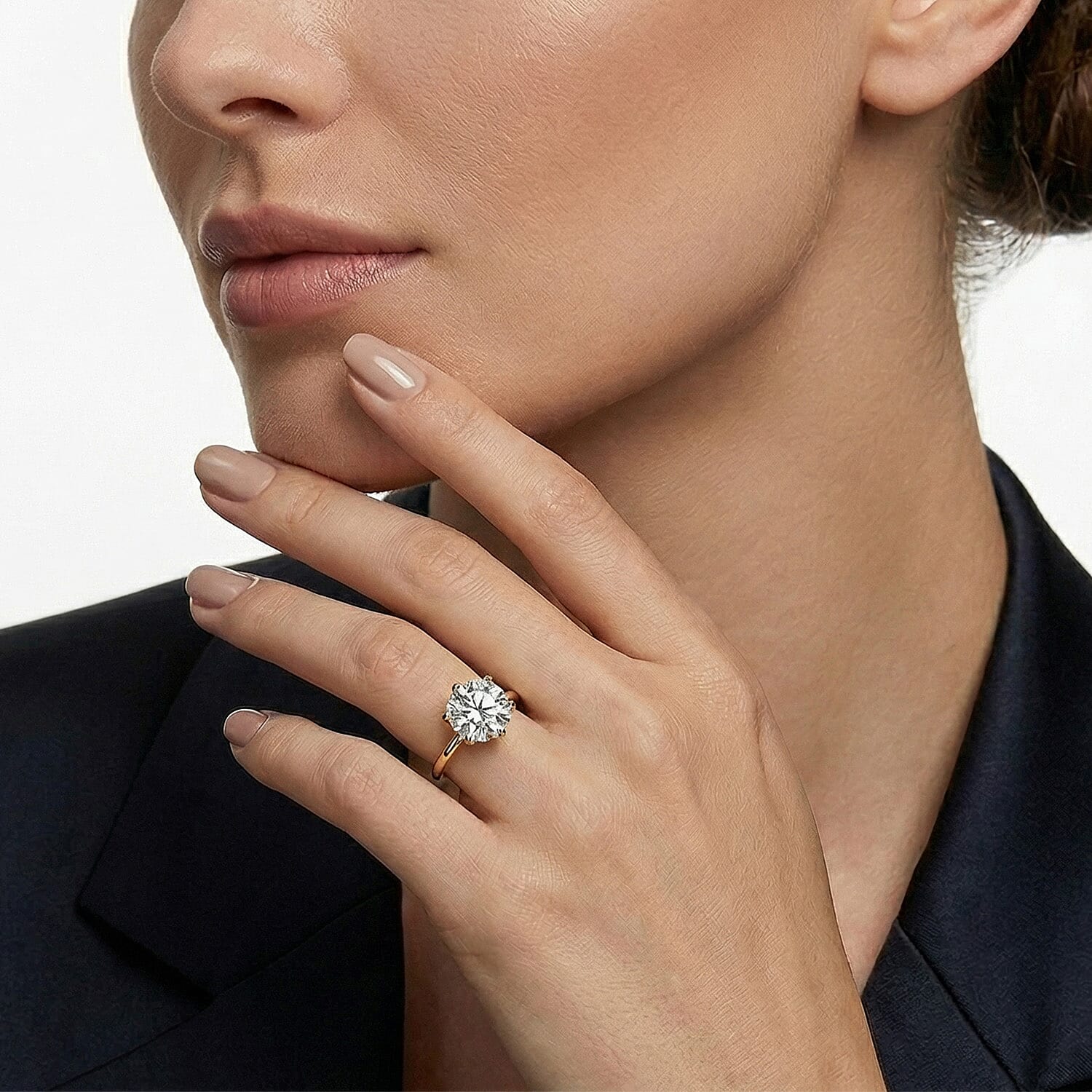 9K Gold Moissanite Solitaire Ring