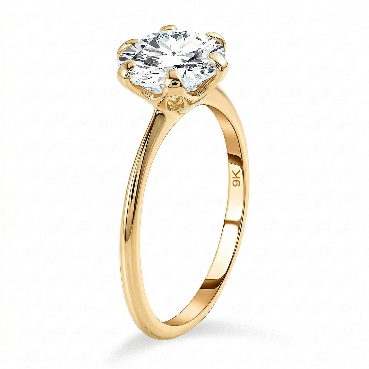 9K Gold Moissanite Solitaire Ring