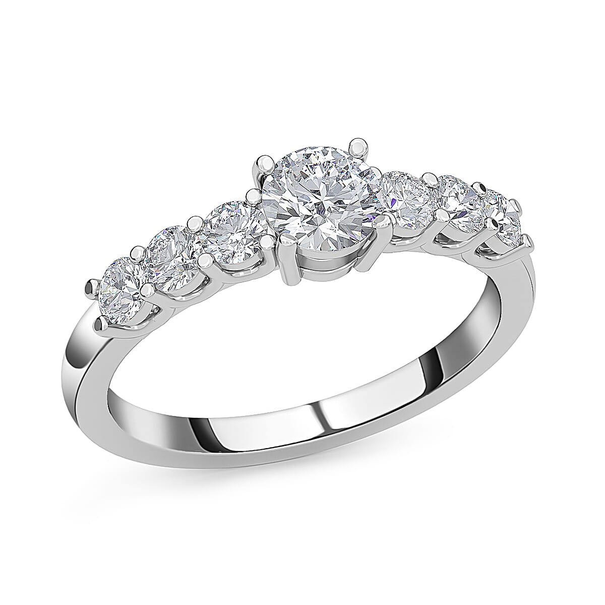 Lustro Stella Sterling Silver Ring Made with Finest CZ 1.57 Ct.
