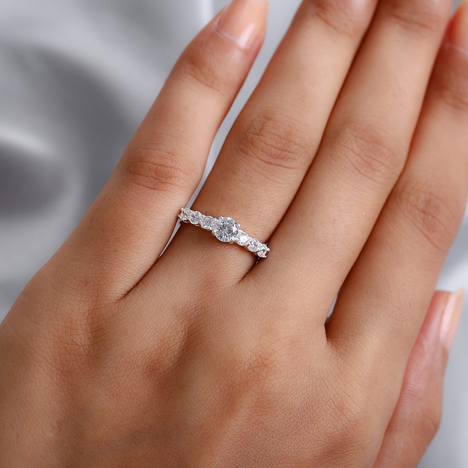 Lustro Stella Sterling Silver Ring Made with Finest CZ 1.57 Ct.