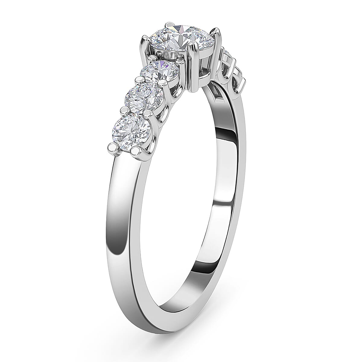 Lustro Stella Sterling Silver Ring Made with Finest CZ 1.57 Ct.