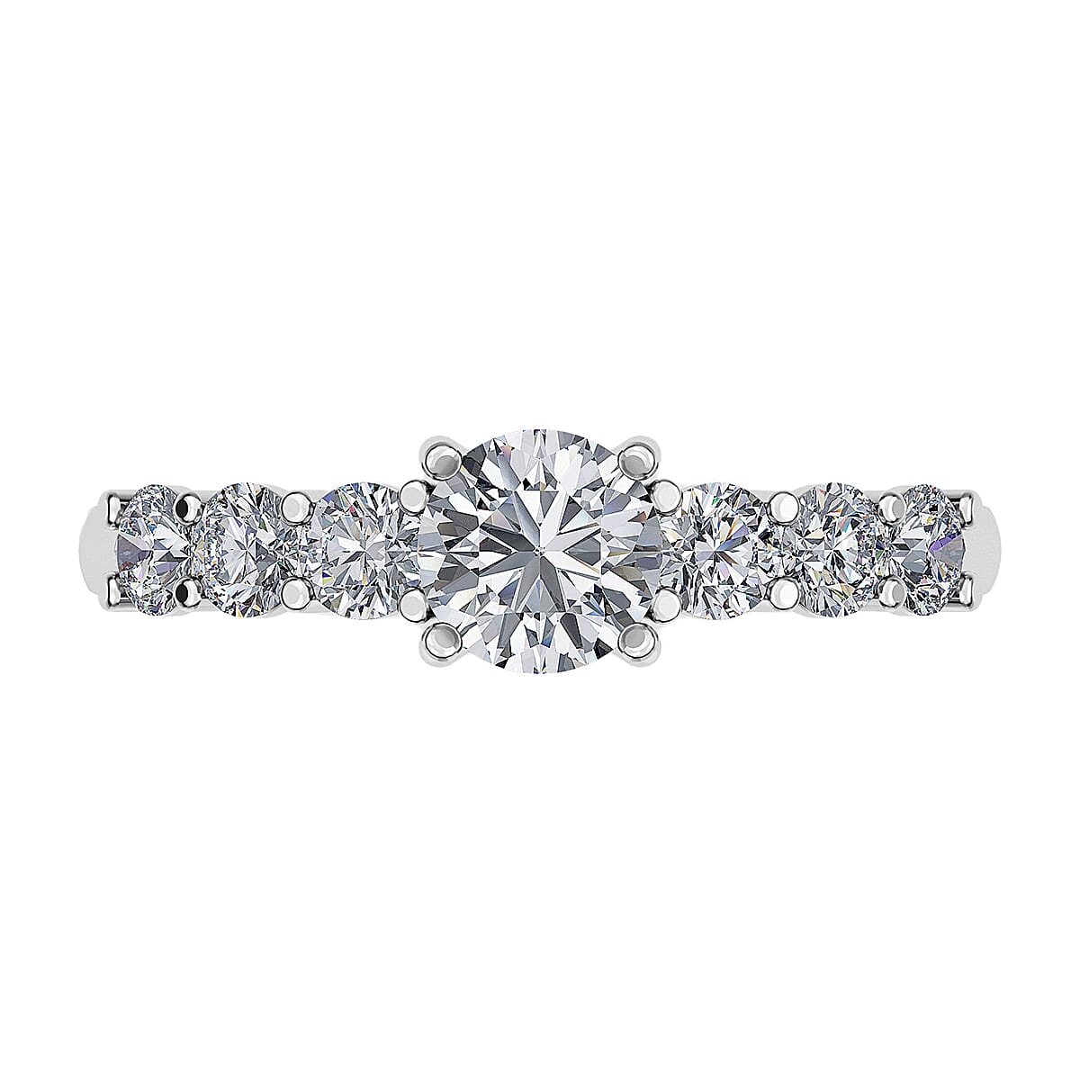 Lustro Stella Sterling Silver Ring Made with Finest CZ 1.57 Ct.