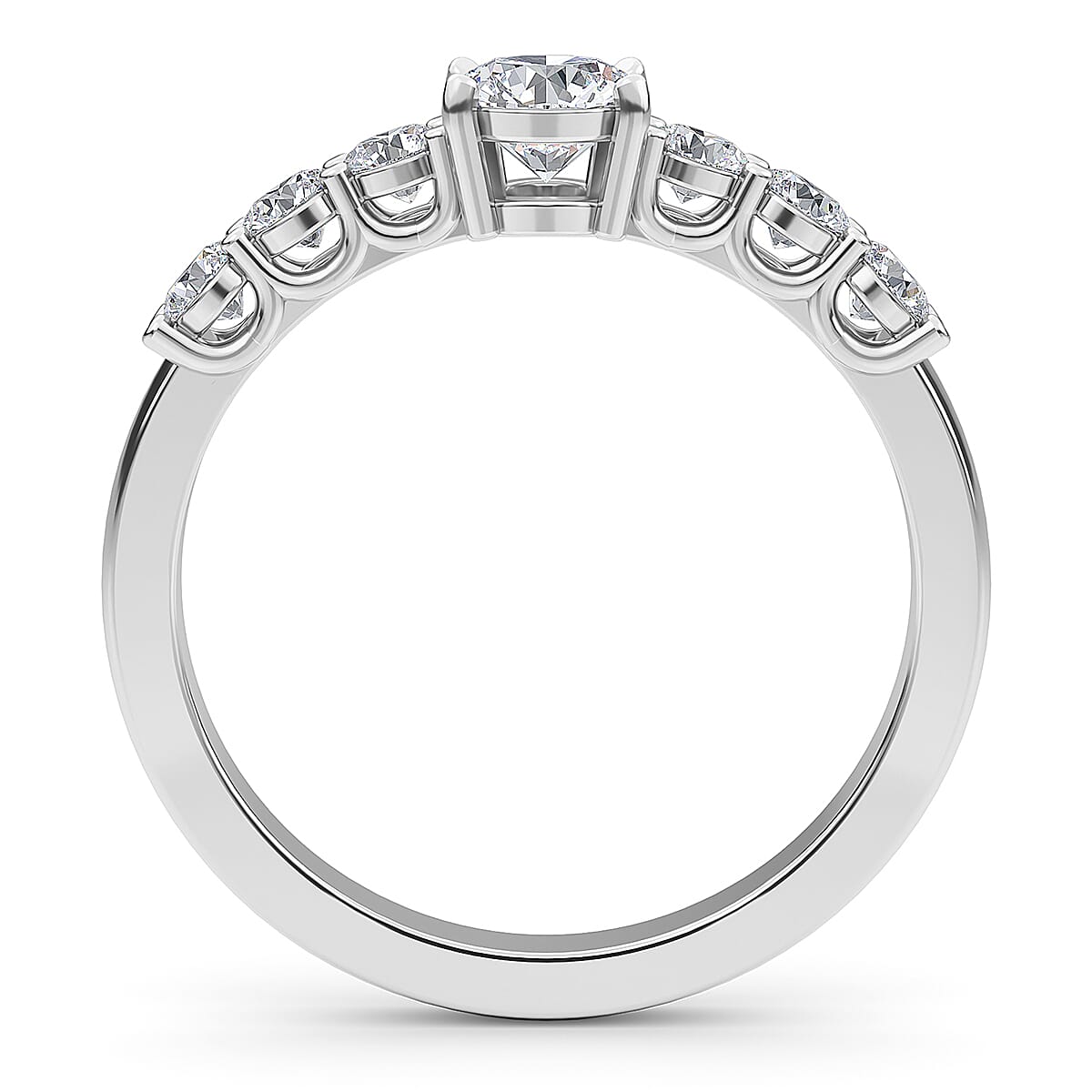 Lustro Stella Sterling Silver Ring Made with Finest CZ 1.57 Ct.