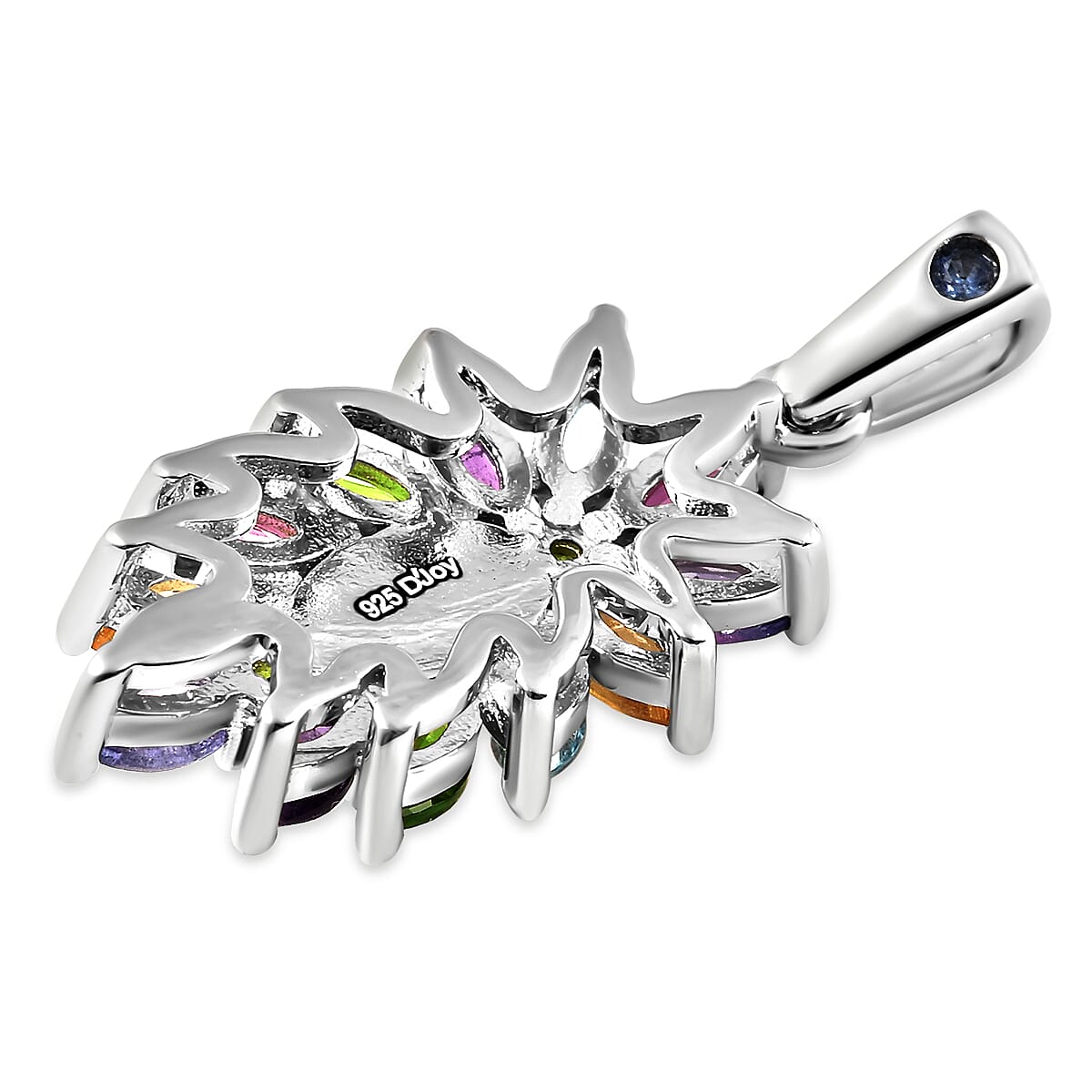 GP Italian Garden Collection - Ethiopian Welo Opal, Tanzanite, Amethyst and Multi Gemstone Pendant in Rhodium Overlay Sterling Silver 1.60 Ct