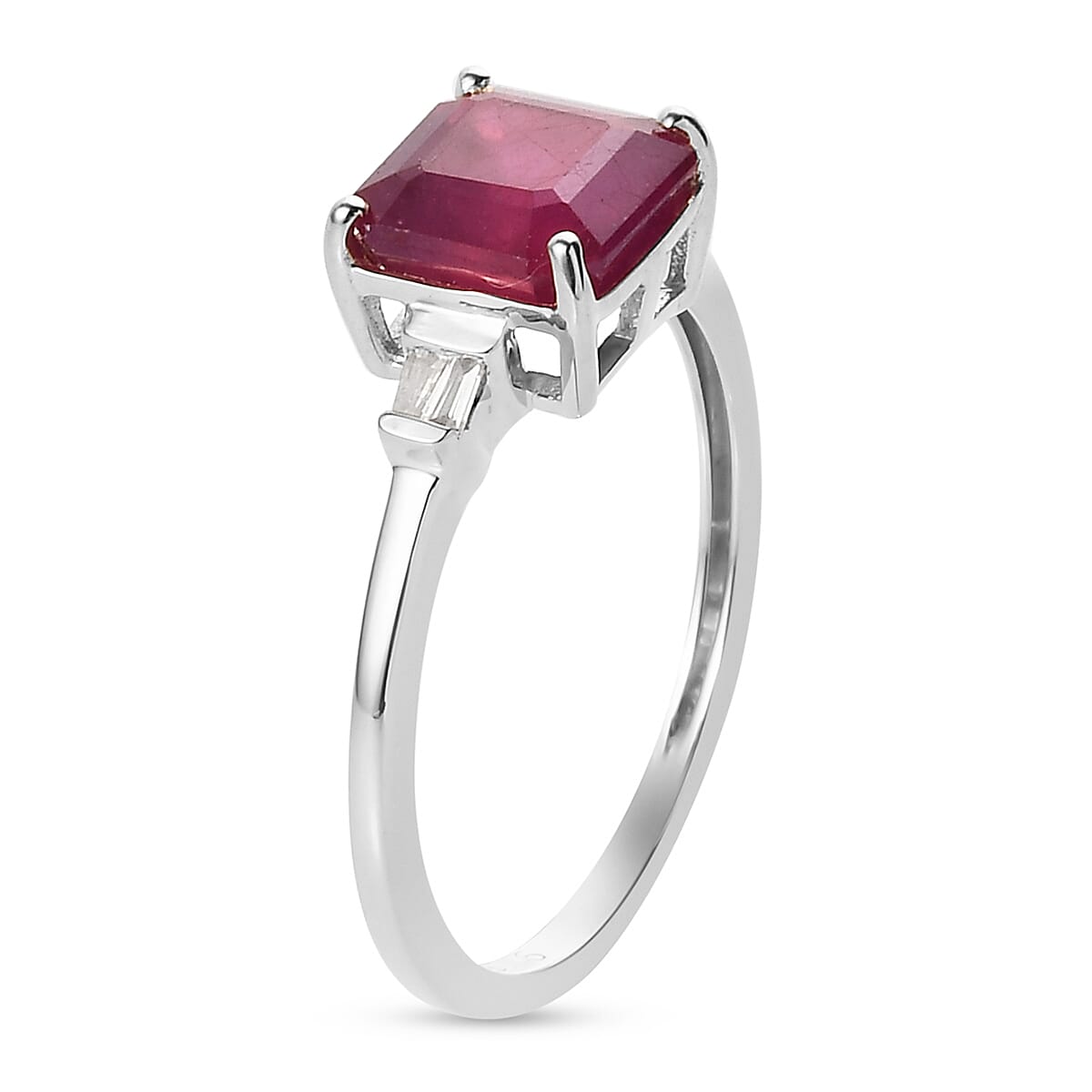 9K White Gold AA African Ruby (FF) and Diamond Ring 2.67
