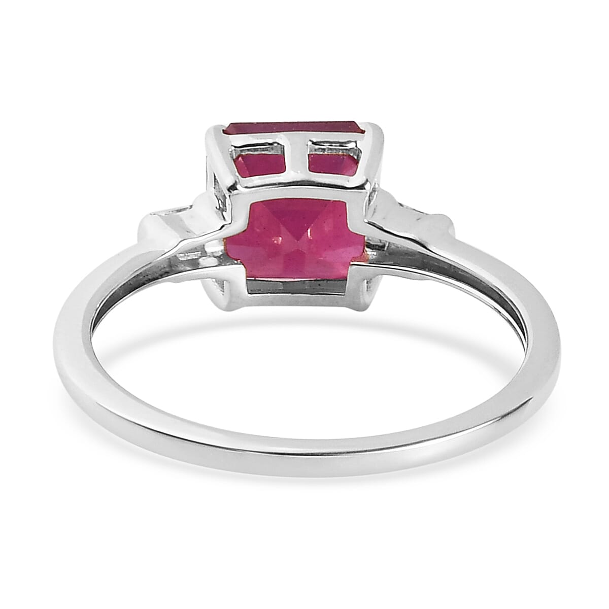 9K White Gold AA African Ruby (FF) and Diamond Ring 2.67