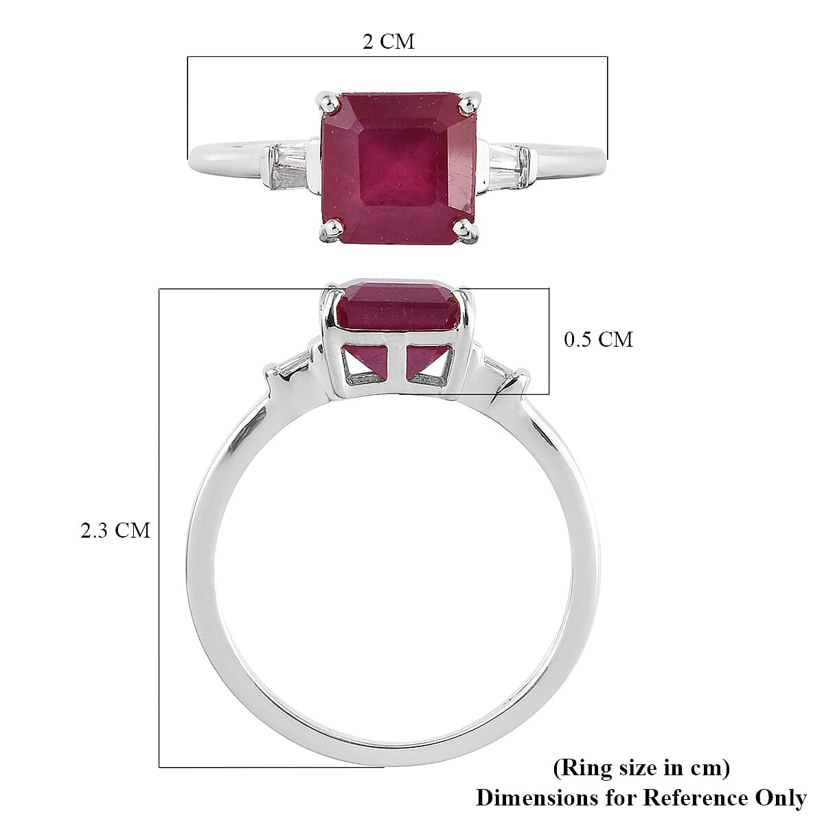 9K White Gold AA African Ruby (FF) and Diamond Ring 2.67
