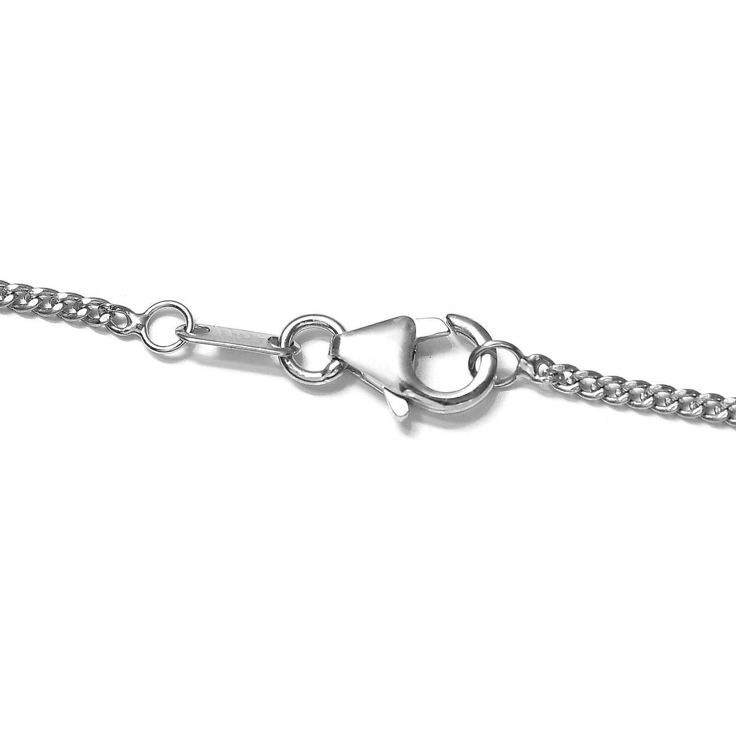 Lustro Stella Platinum Overlay Sterling Silver Cluster Necklace (Size 18) Made with Finest CZ 12.95 Ct, Silver Wt. 13.14 Gms