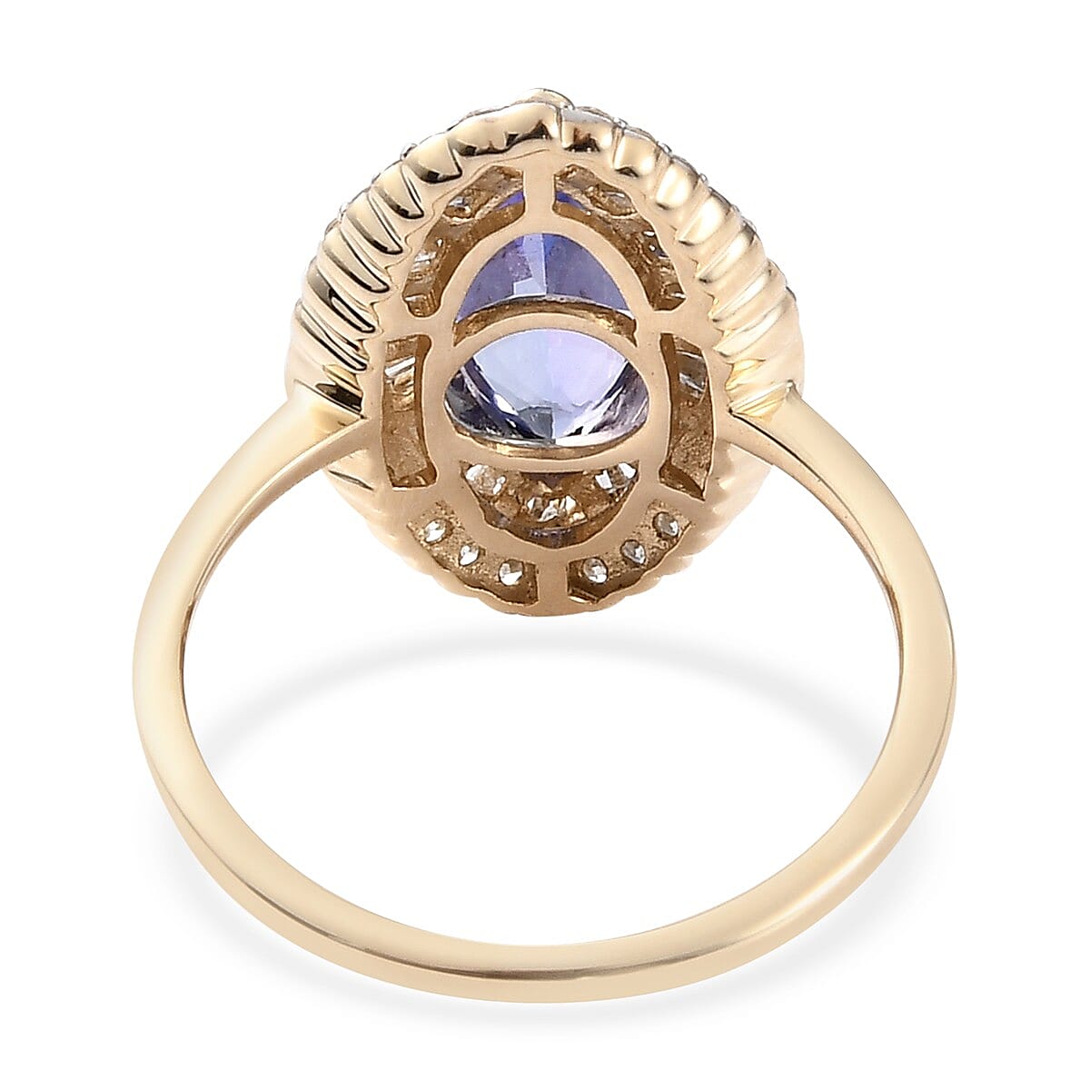 9K Yellow Gold Tanzanite and Diamond Ring 2.34 Ct.