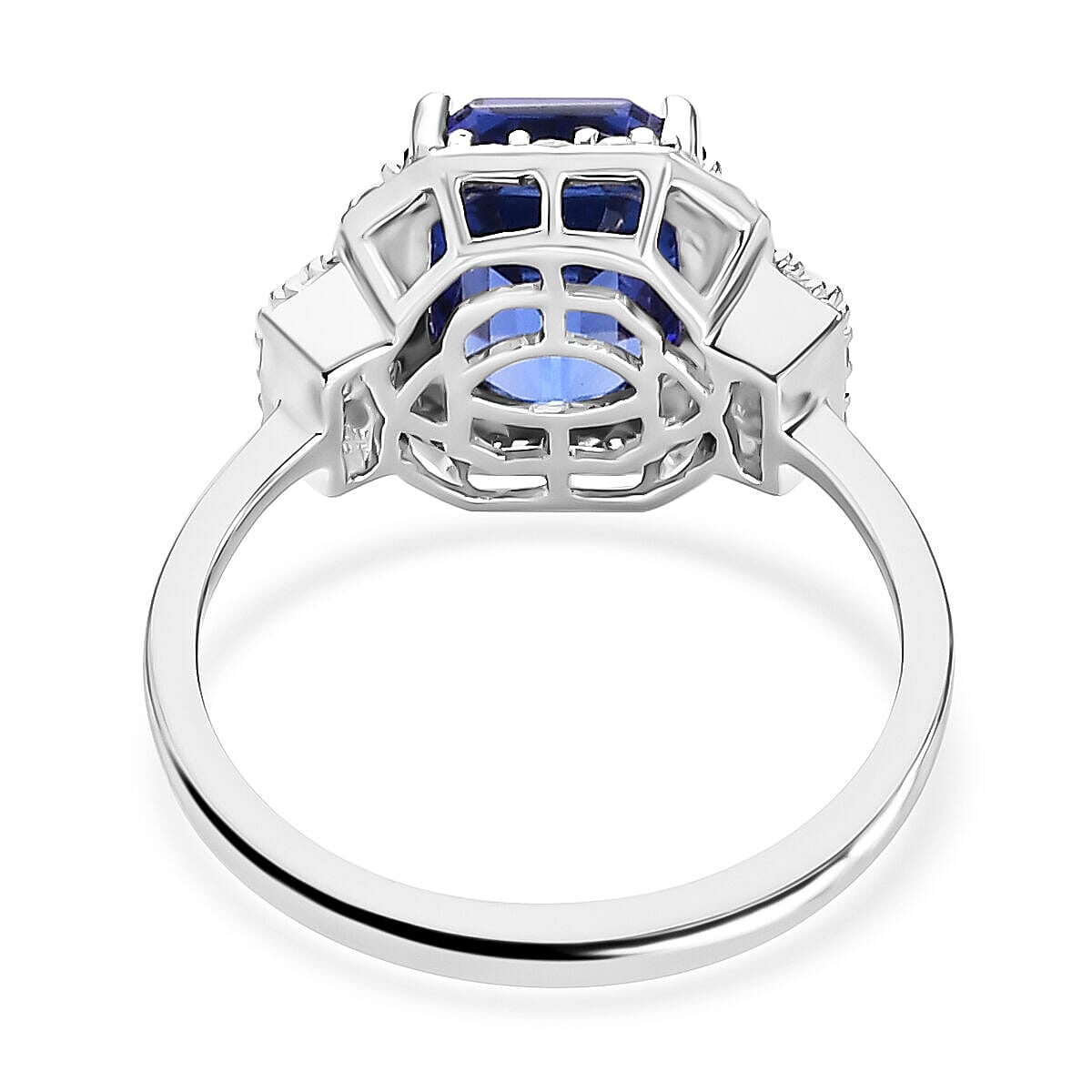 RHAPSODY 950 Platinum AAAA Tanzanite and Diamond (VS-E-F)  Ring 4.08 Ct, Platinum wt 4.81Gms