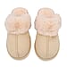 Super Soft Suede Slippers with Faux Fur (Size 3-4) - Beige