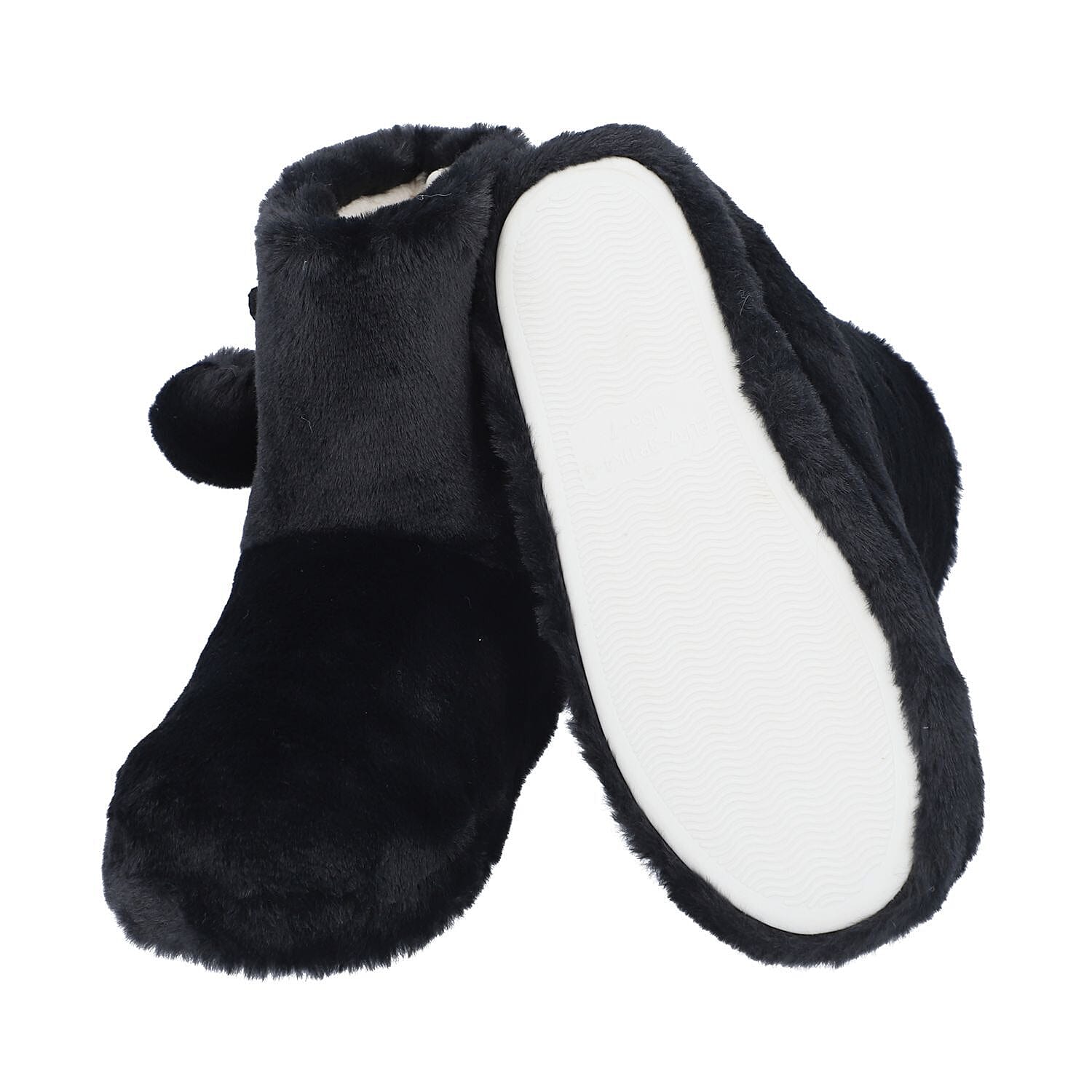 Luxury Faux Fur Boots (Size 8-9) - Black