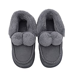 Suede Faux Fur Boots with Waterproof TPR Sole (Size UK 3-4) - Grey