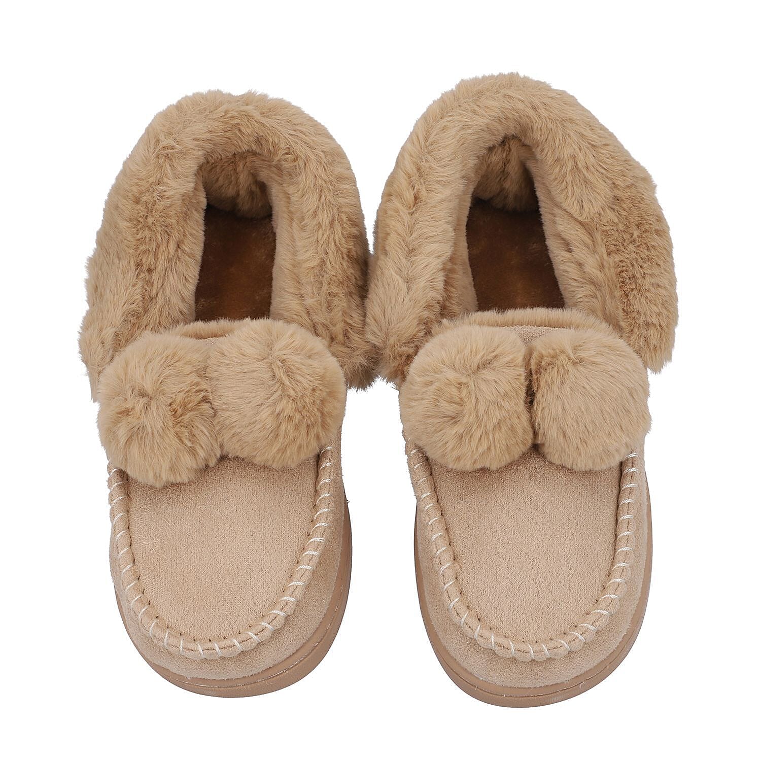 Suede Faux Fur Boots with Waterproof TPR Sole (Size UK 3-4) - Grey