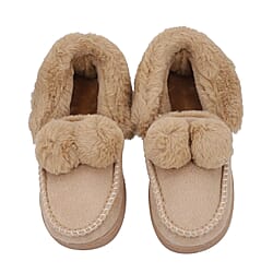 Suede Faux Fur Boots with Waterproof TPR Sole (Size UK 3-4) - Grey