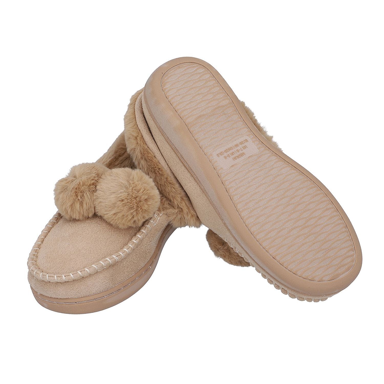 Suede Faux Fur Boots with Waterproof TPR Sole (Size UK 3-4) - Grey